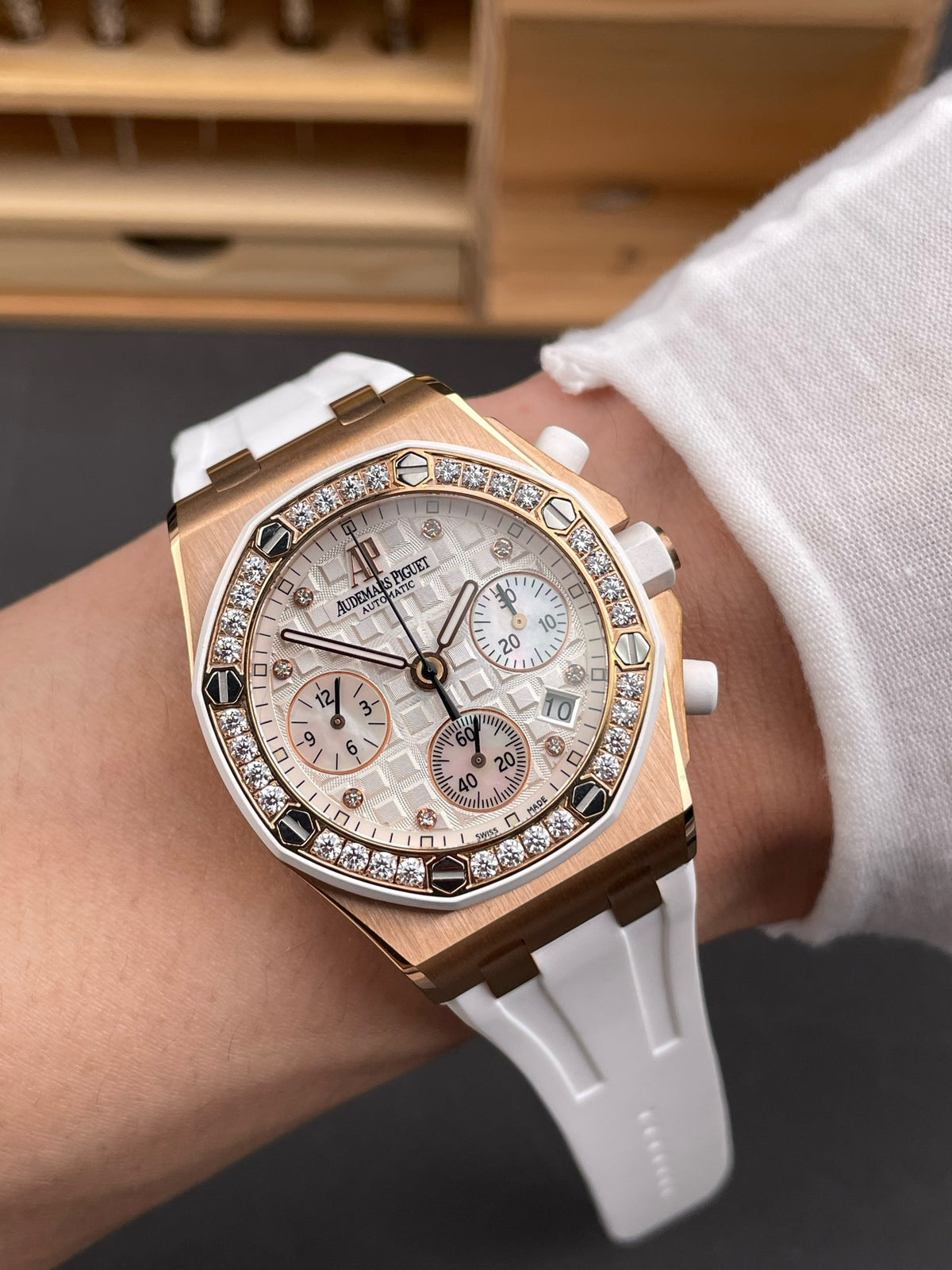 Brown White Watch