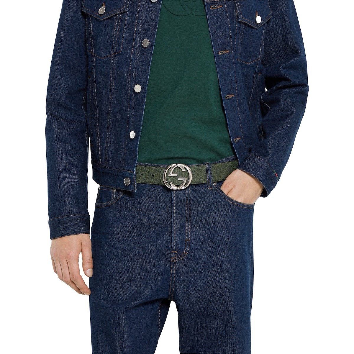 Grey and Dark green Belt - FashionHype.xyz