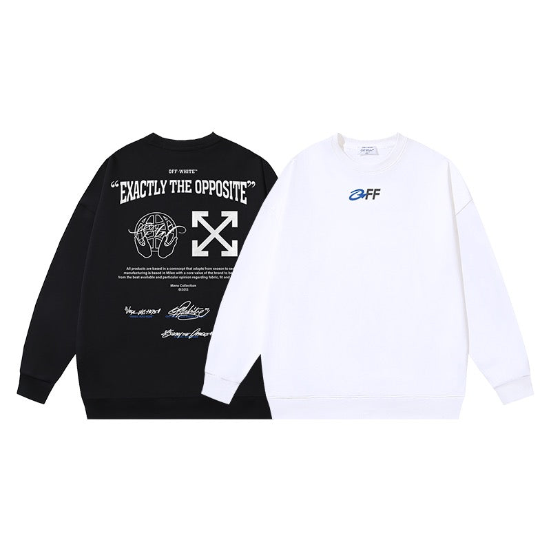 White and Black Sweatshirt - FashionHype.xyz