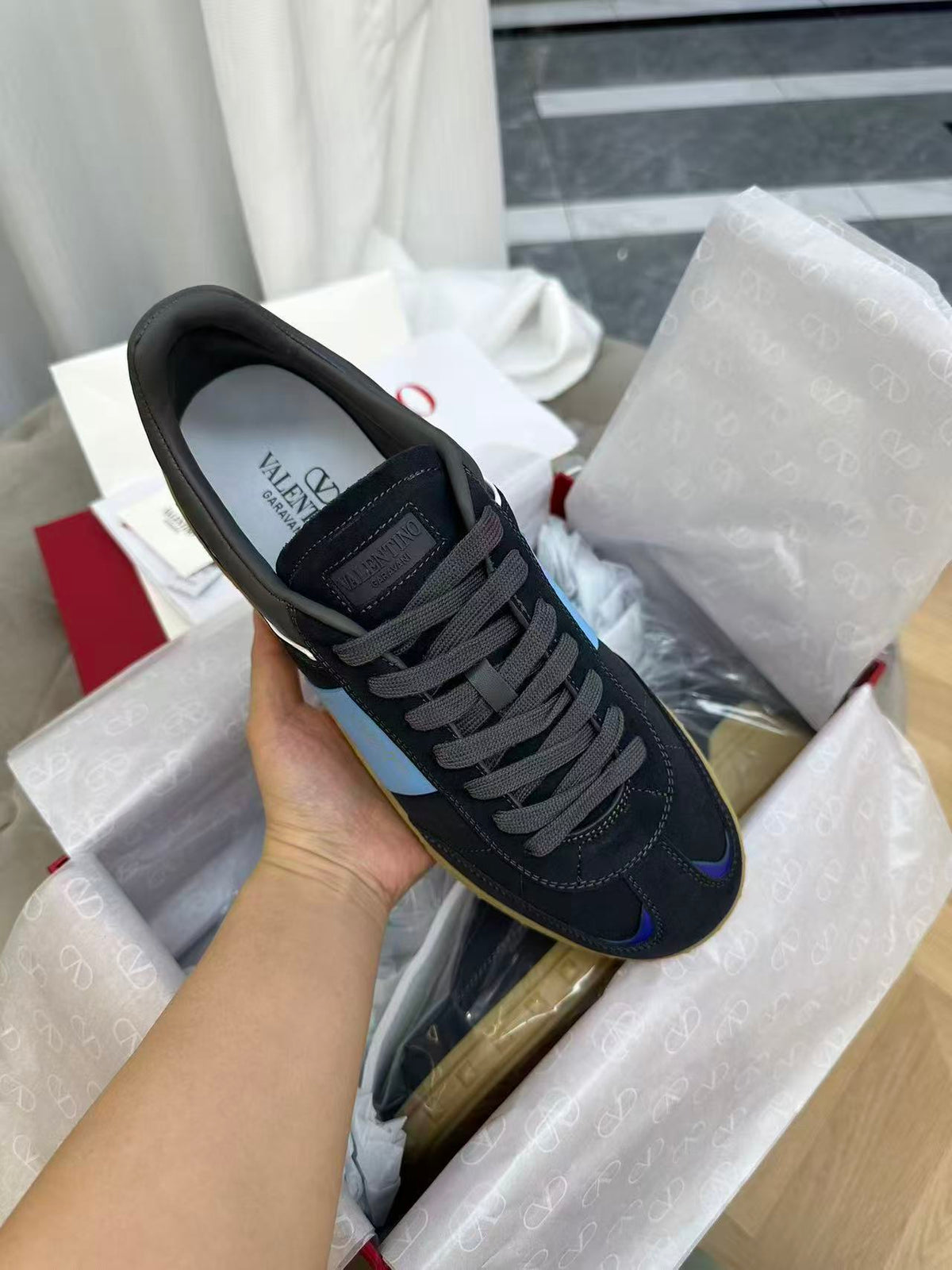 Black blue Shoes SO