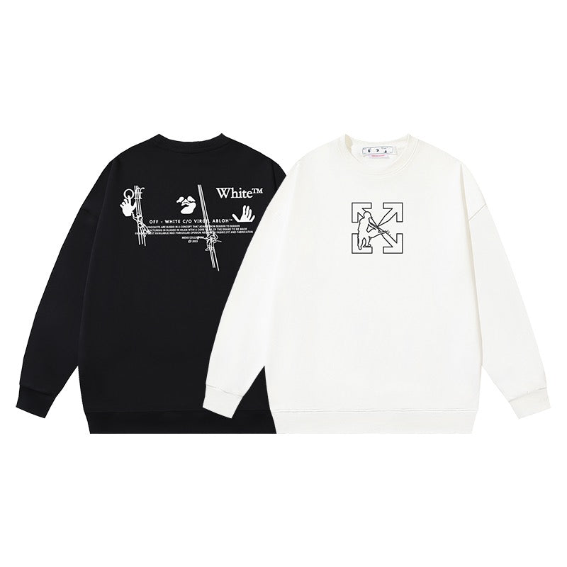 Sudadera blanca y negra