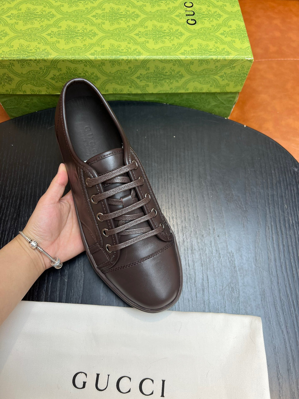 Brown, white and Black Shoes - FashionHype.xyz
