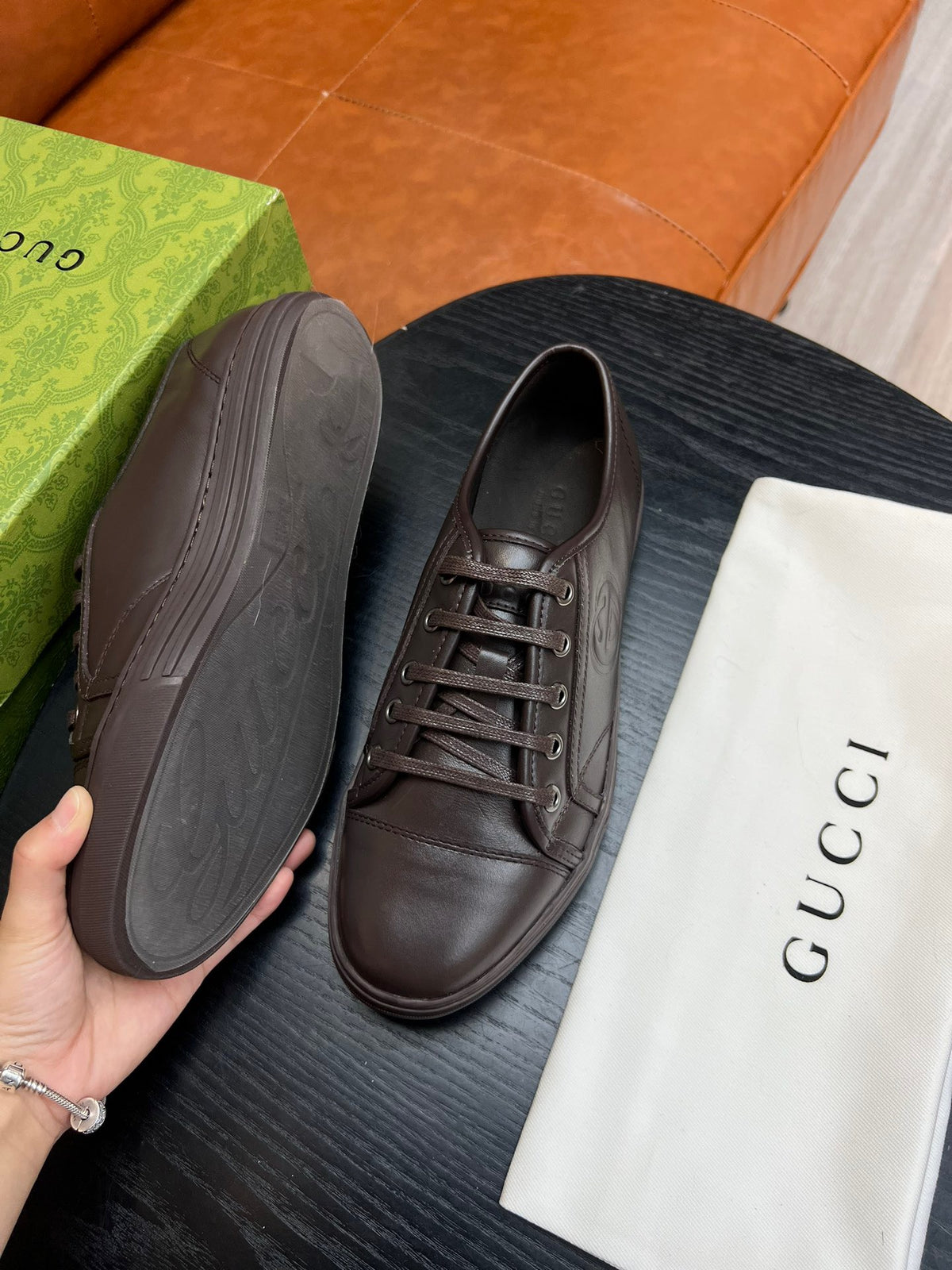 Brown, white and Black Shoes - FashionHype.xyz