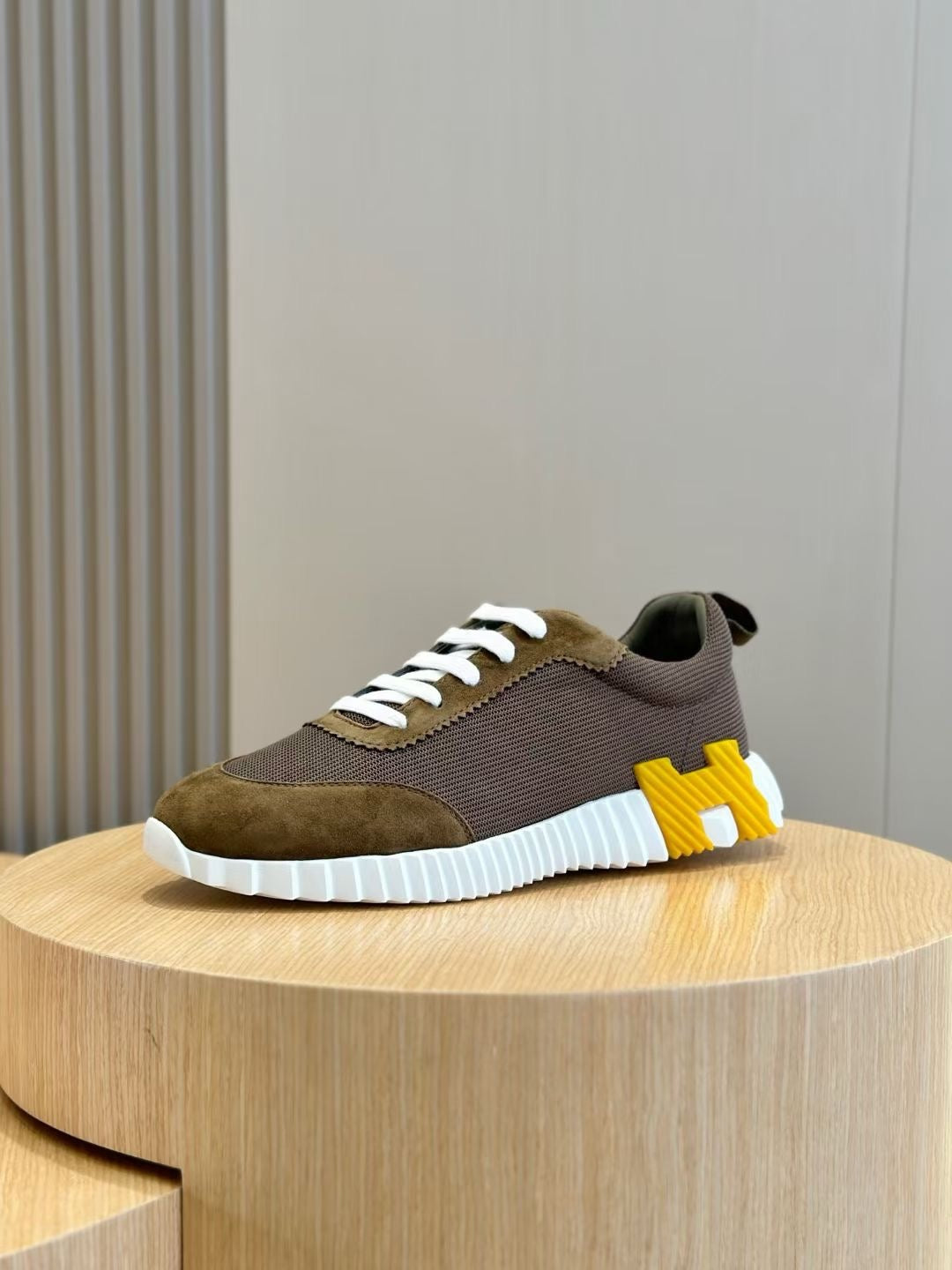 Brown, Blue and White Shoes - FashionHype.xyz