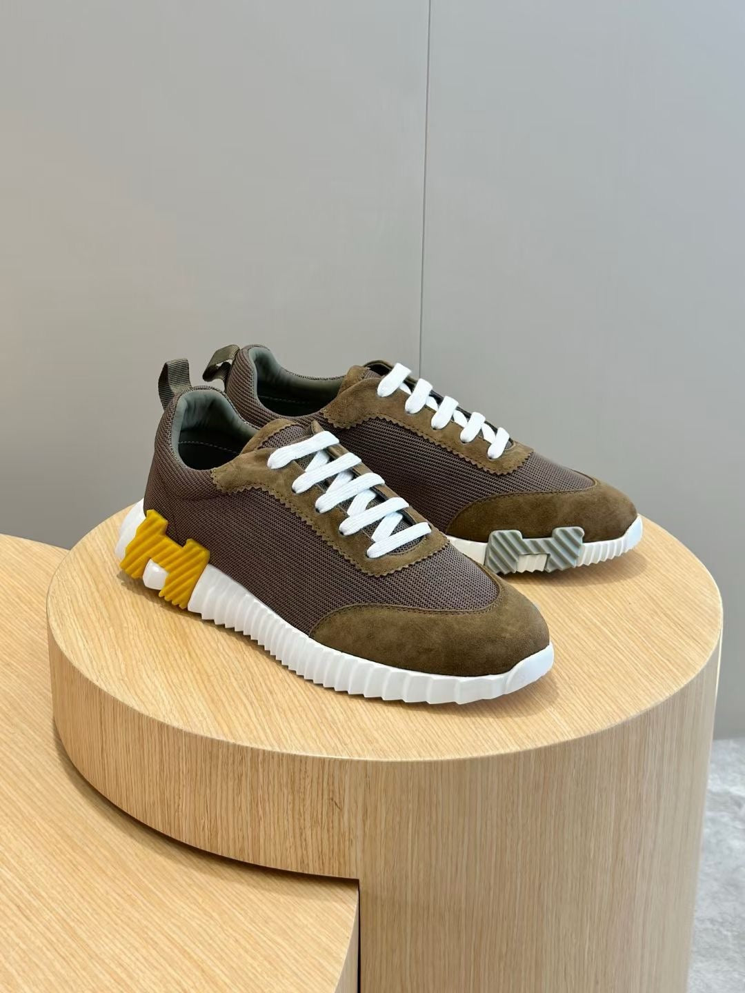 Brown, Blue and White Shoes - FashionHype.xyz