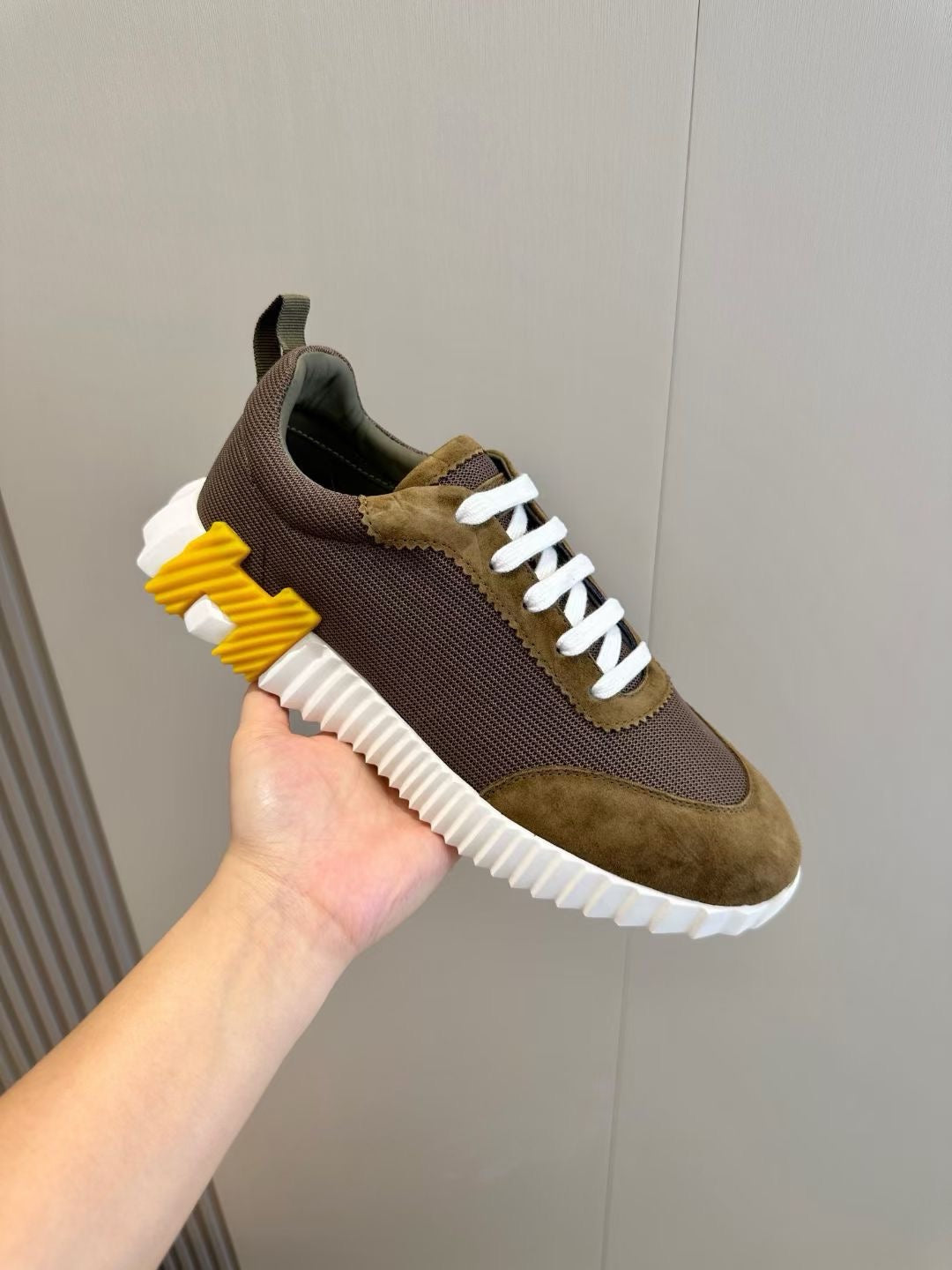 Brown, Blue and White Shoes - FashionHype.xyz