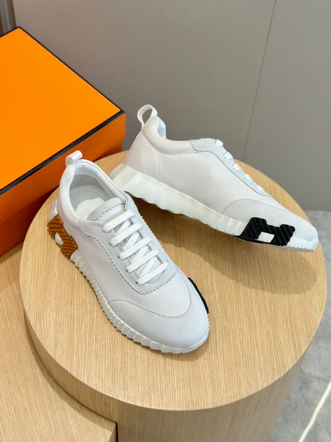 Brown, Blue and White Shoes - FashionHype.xyz