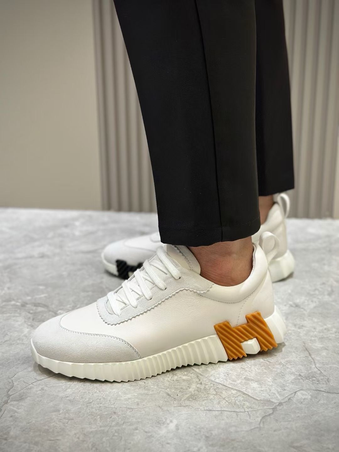 Brown, Blue and White Shoes - FashionHype.xyz