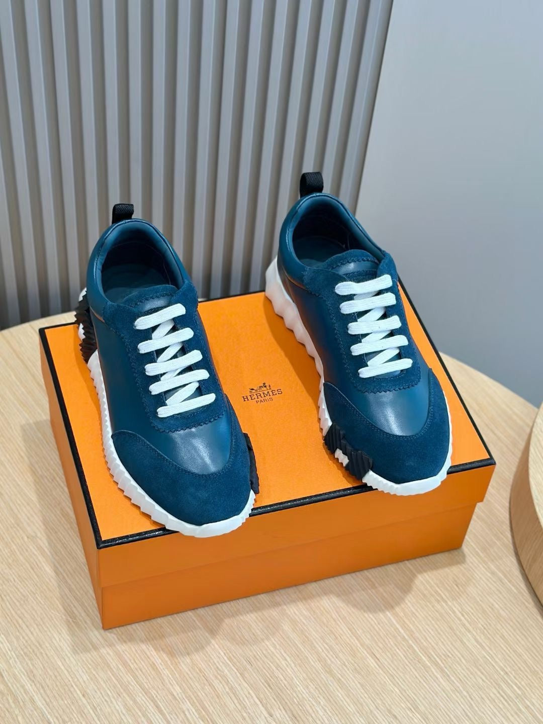Brown, Blue and White Shoes - FashionHype.xyz