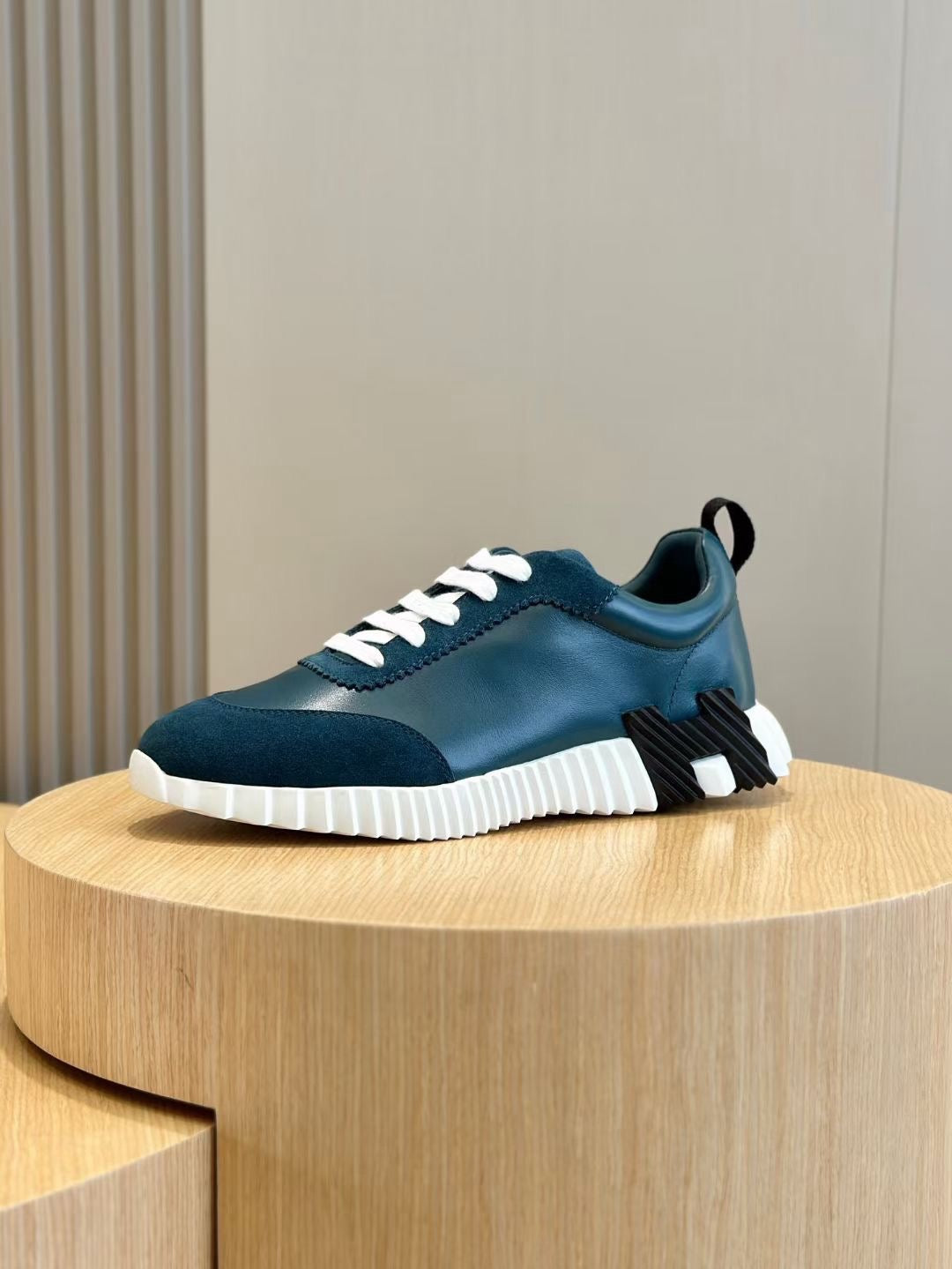 Brown, Blue and White Shoes - FashionHype.xyz