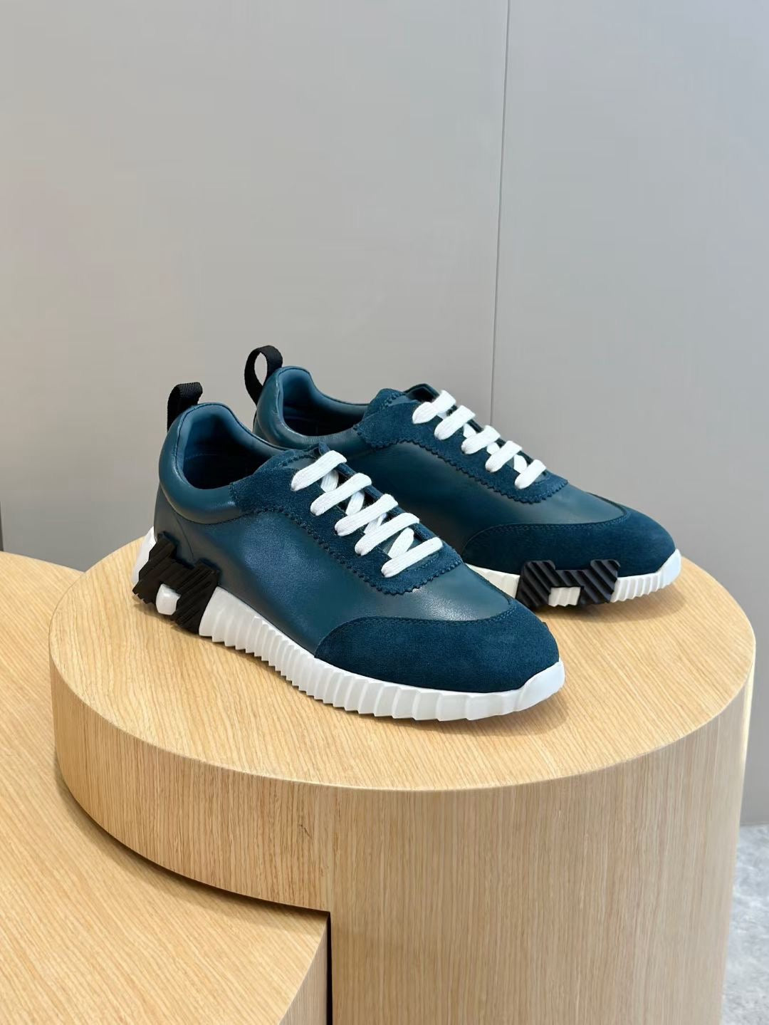 Brown, Blue and White Shoes - FashionHype.xyz