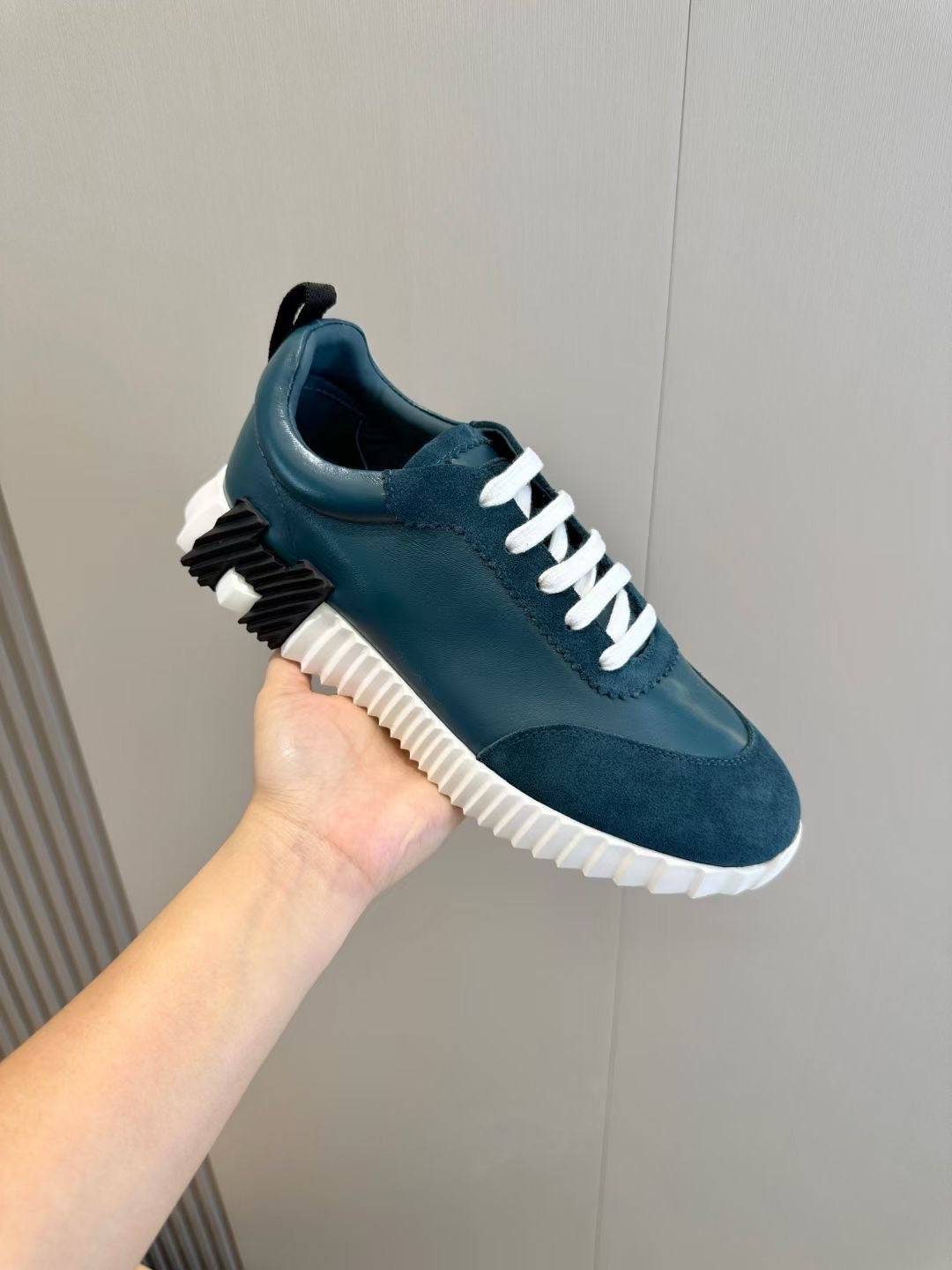 Brown, Blue and White Shoes - FashionHype.xyz