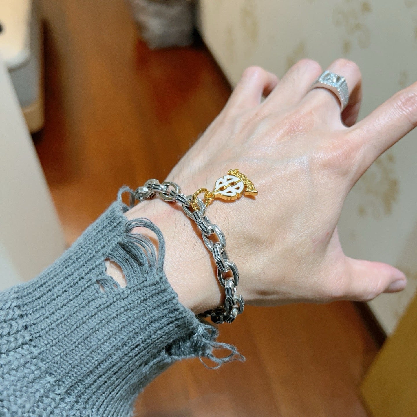 Silver Gold Bracelet