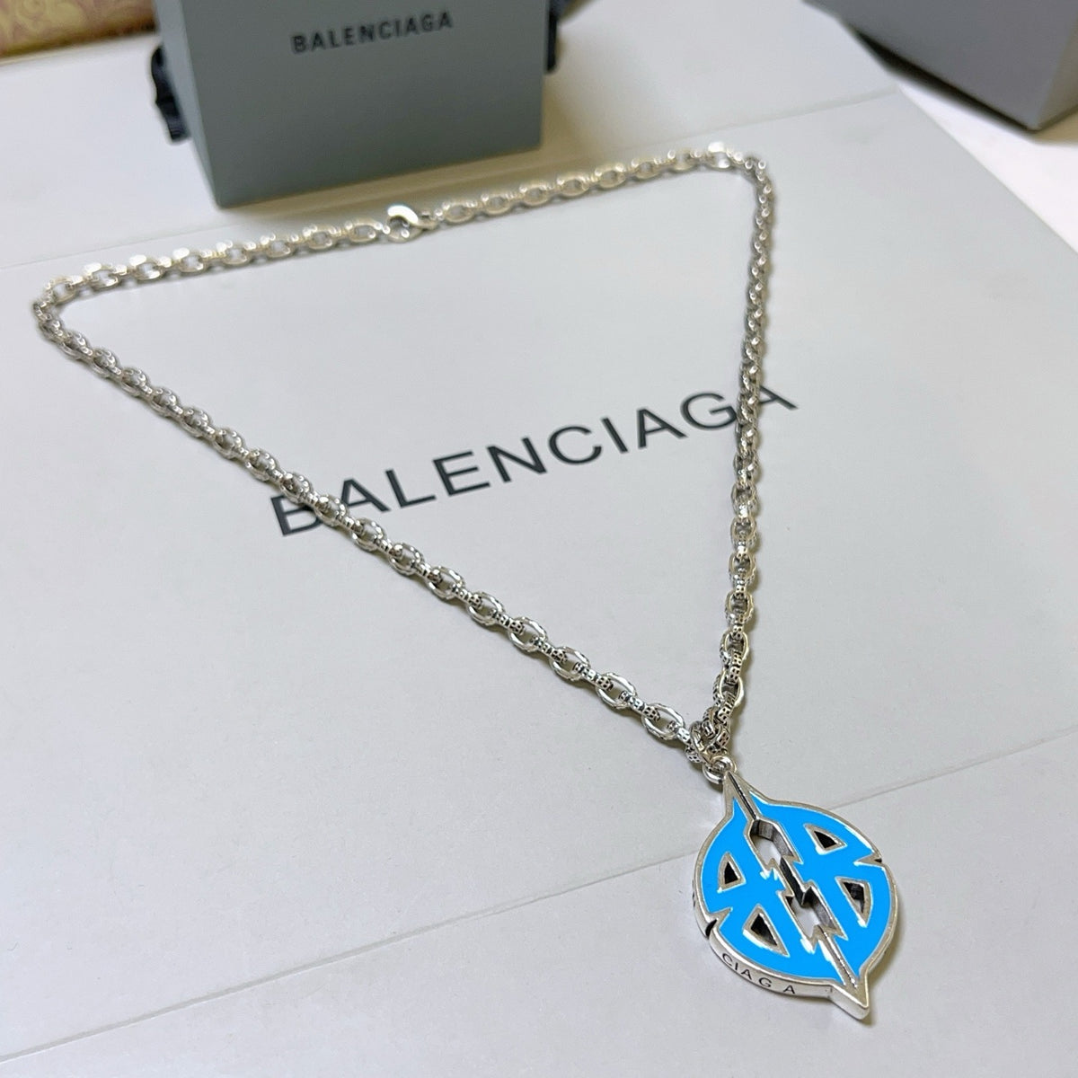 Silver Blue Necklace - FashionHype.xyz
