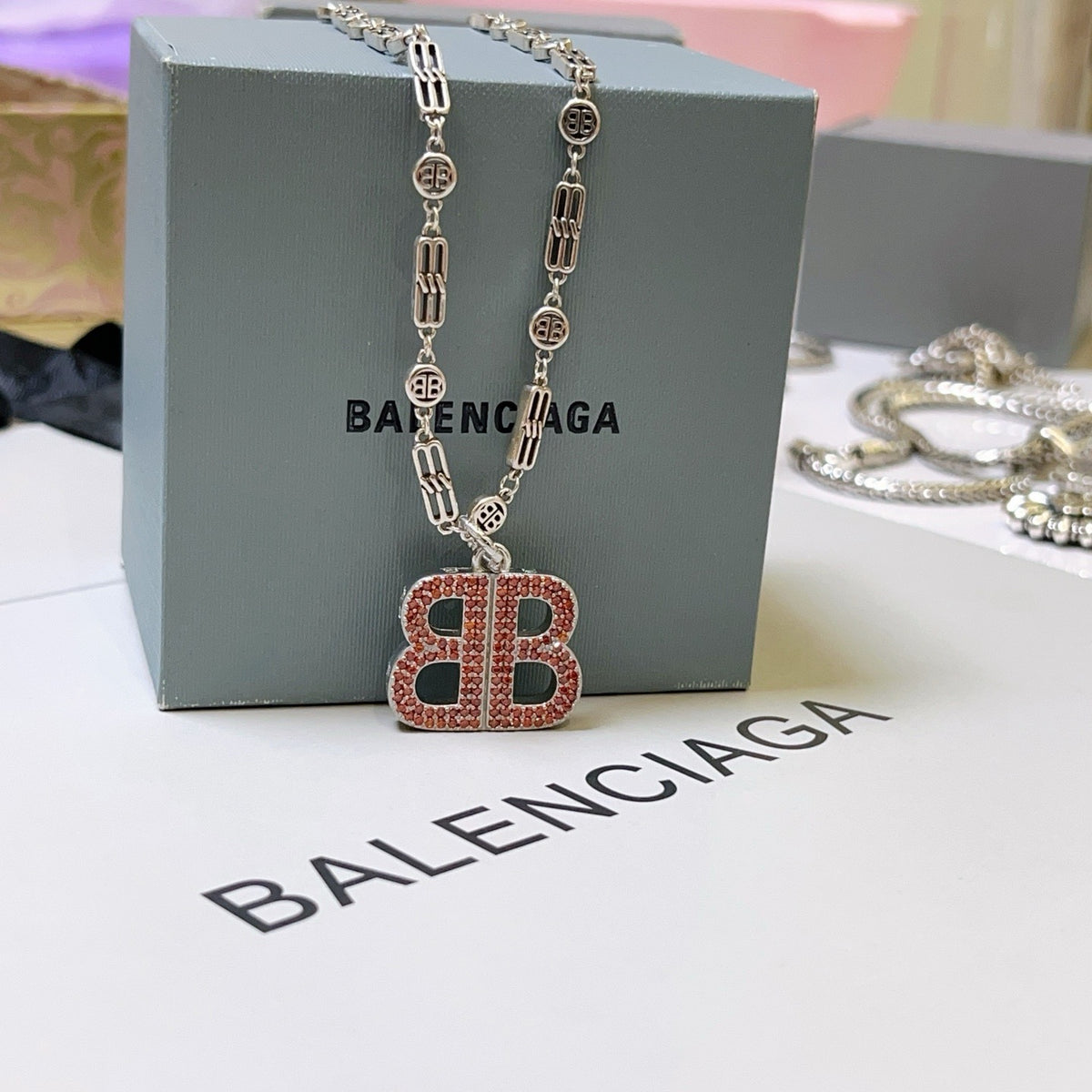 Silver Red Necklace