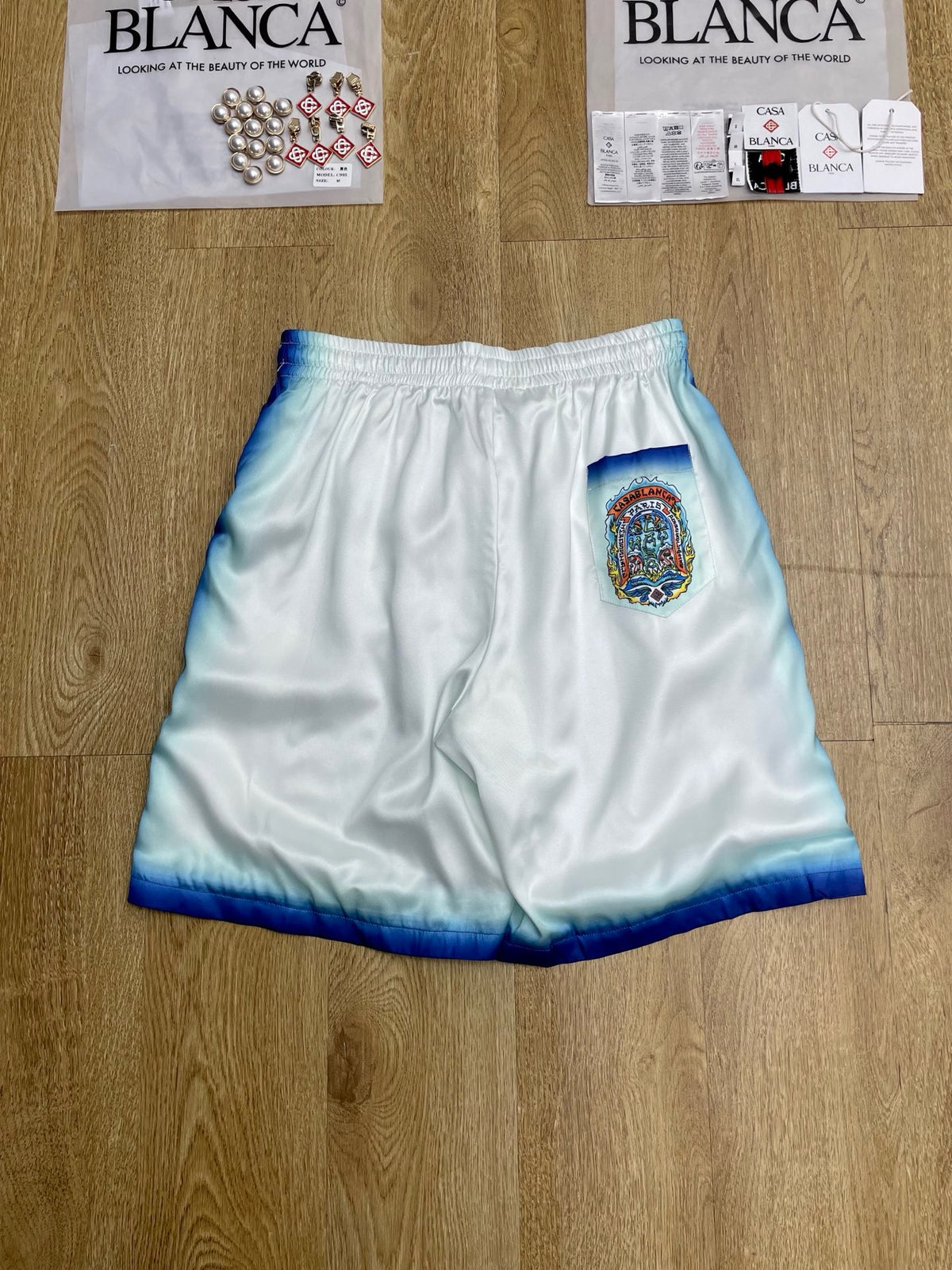 White Blue Short