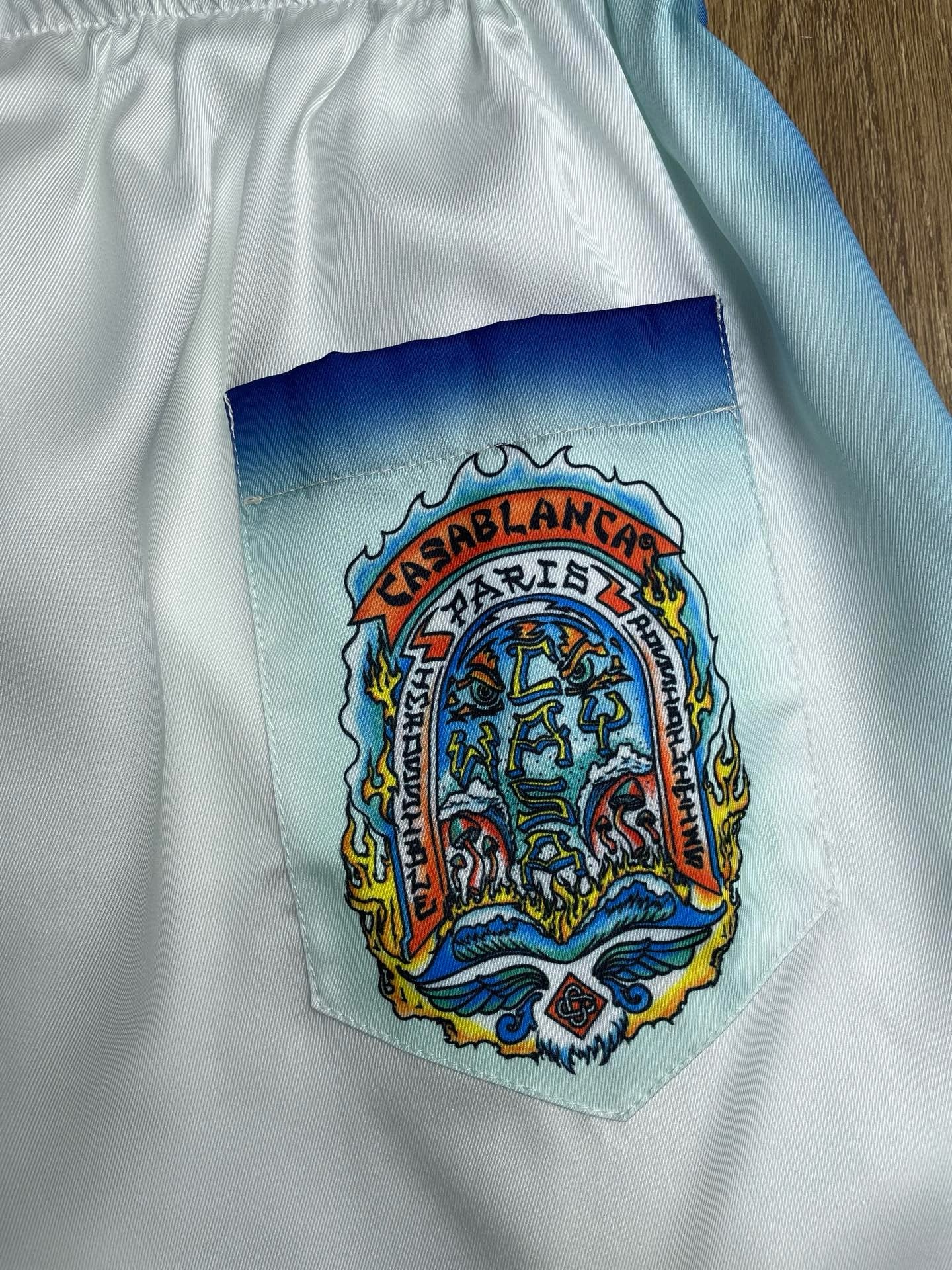 White Blue Short