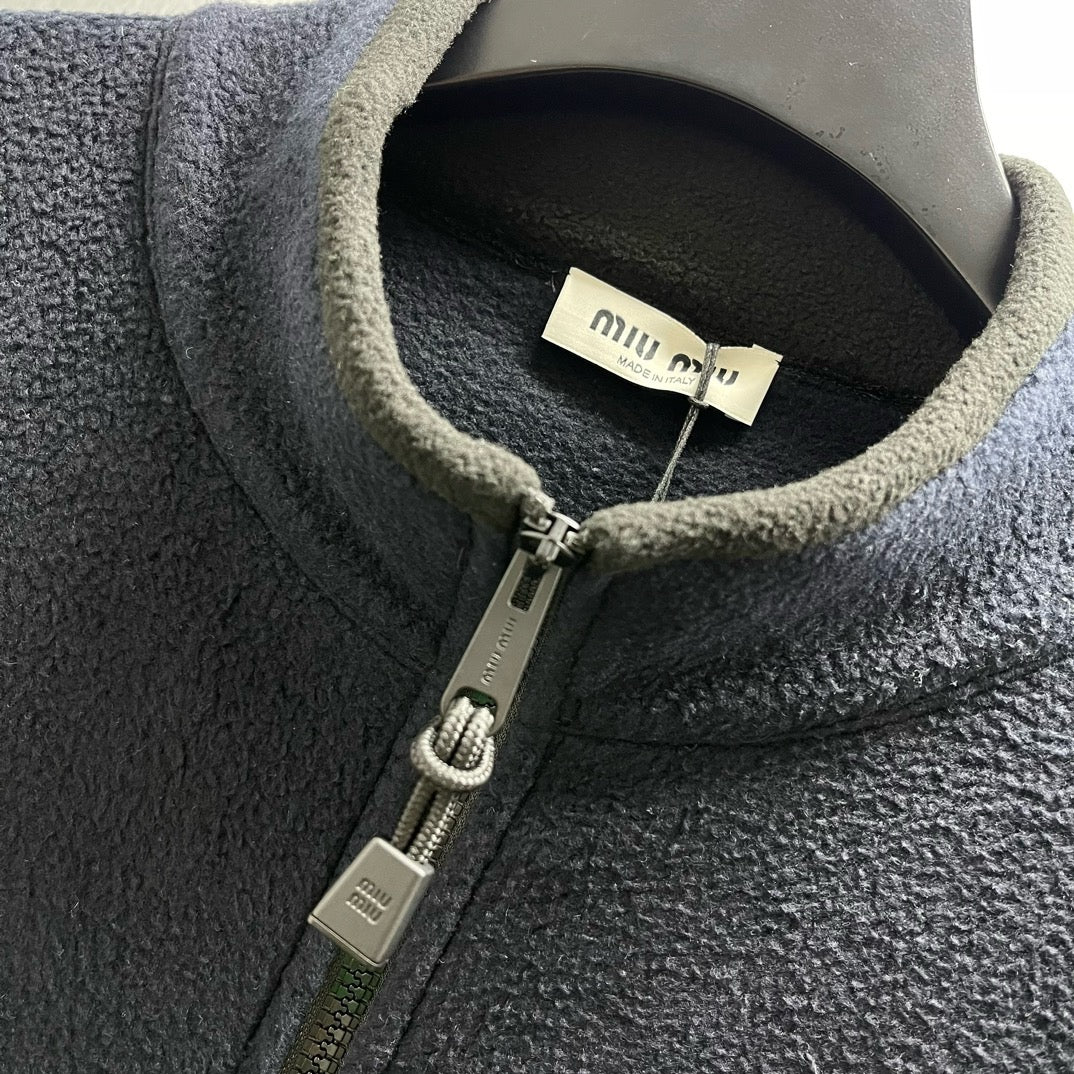 Brown and Dark Blue Jacket - Size L