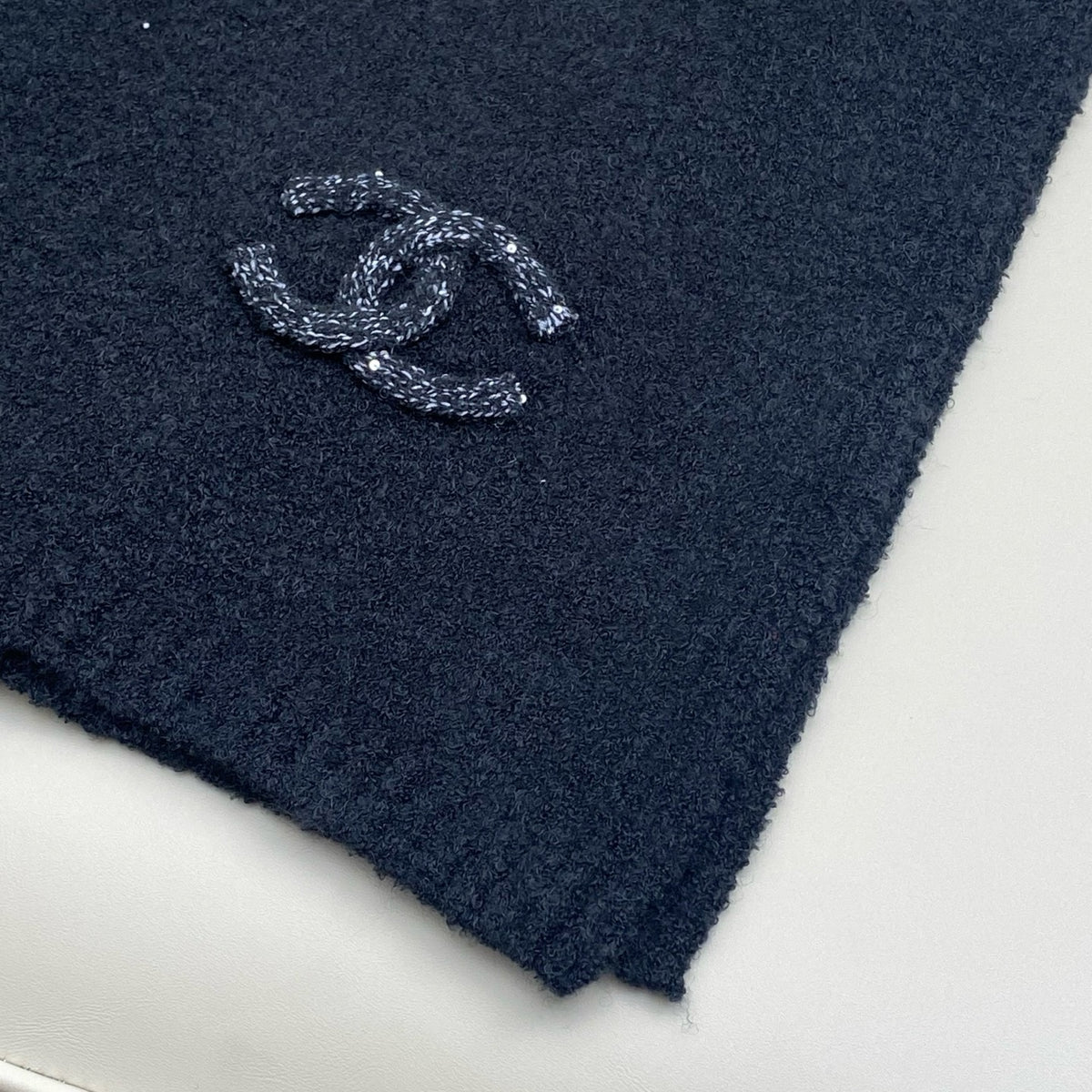 Beige and Dark Blue Scarf