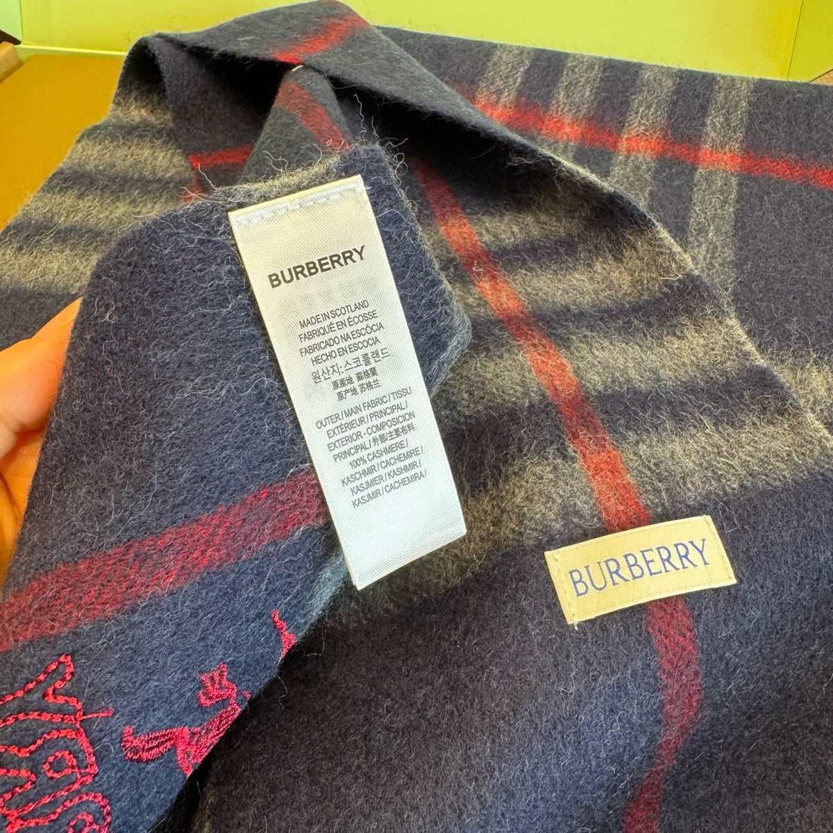 Brown and Dark Blue Scarf