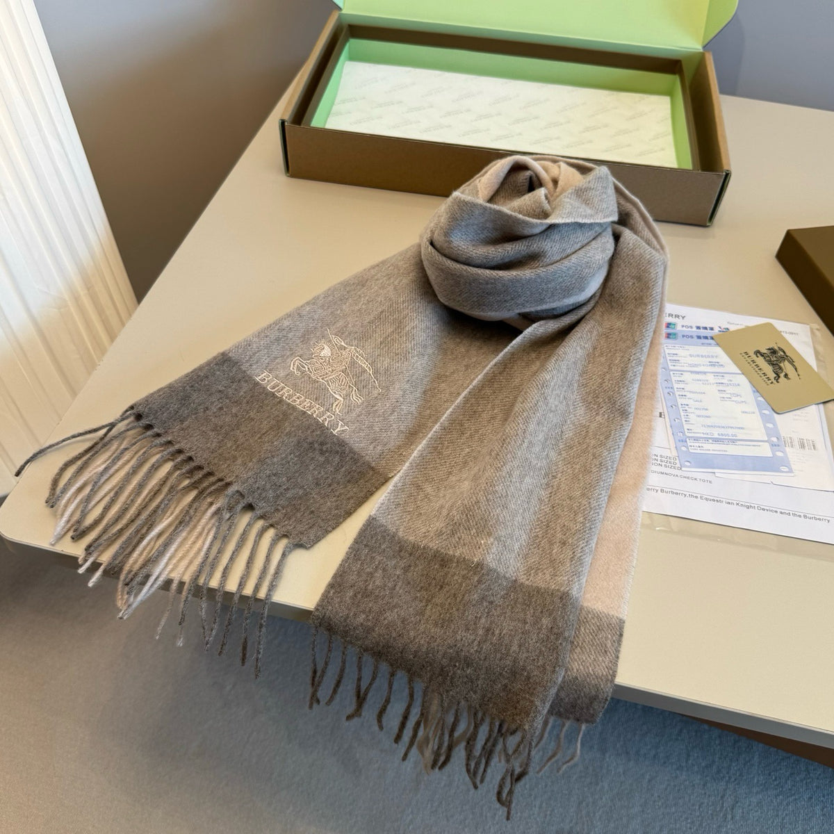 Brown and Blue Scarf