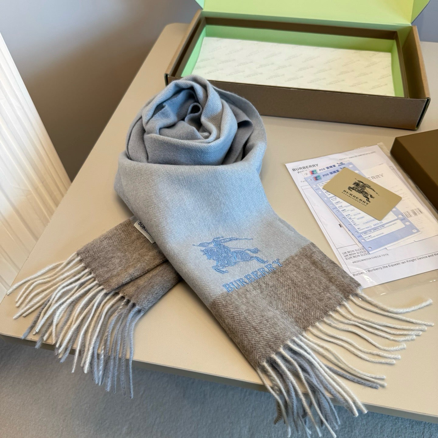 Brown and Blue Scarf