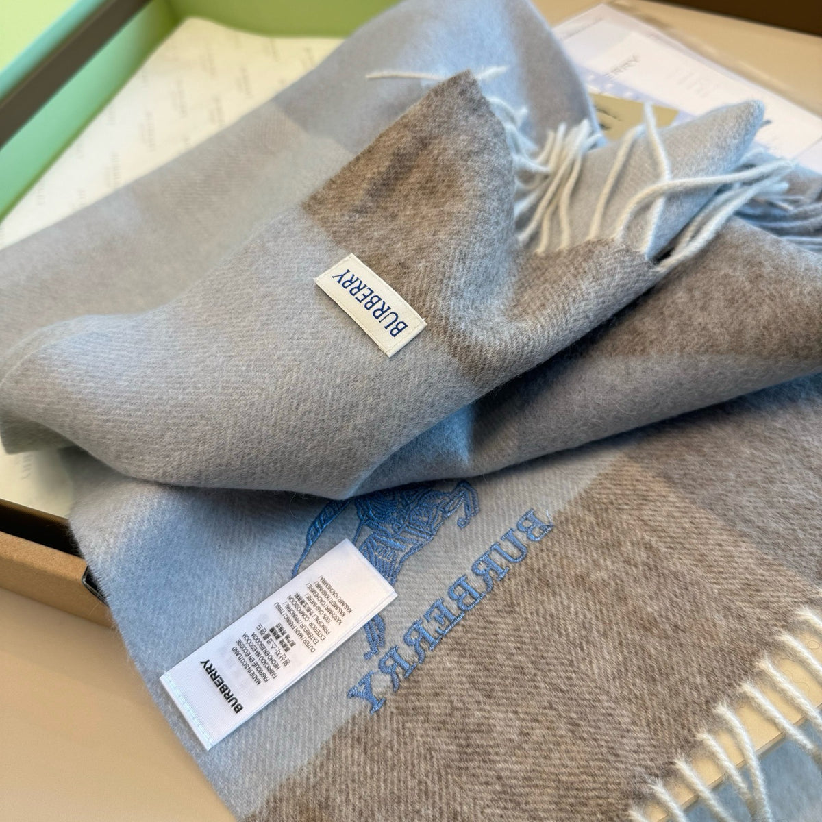 Brown and Blue Scarf