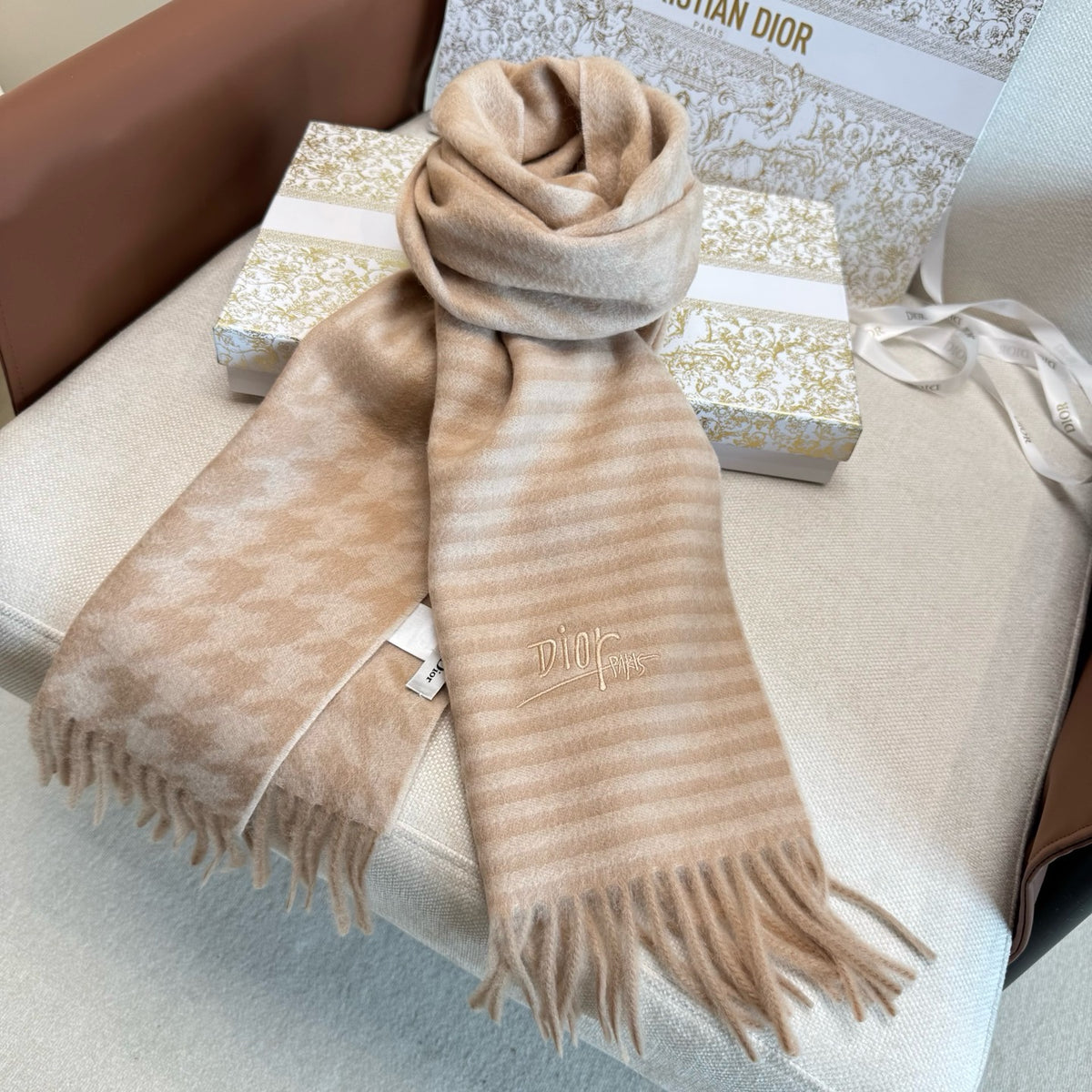 Brown and Rose Scarf