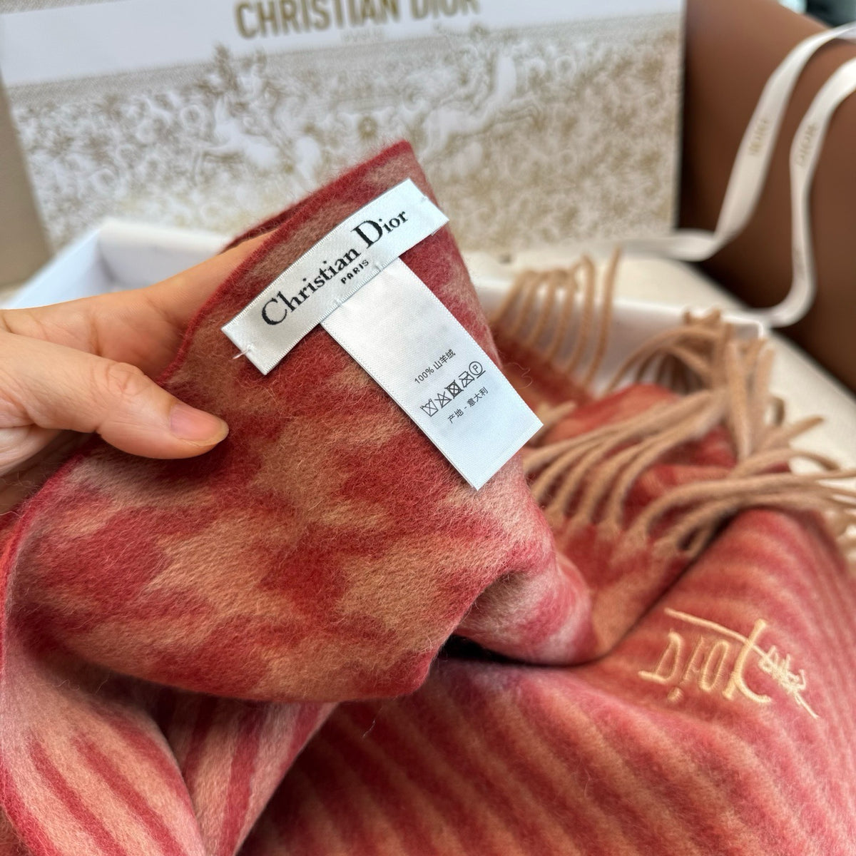 Brown and Rose Scarf