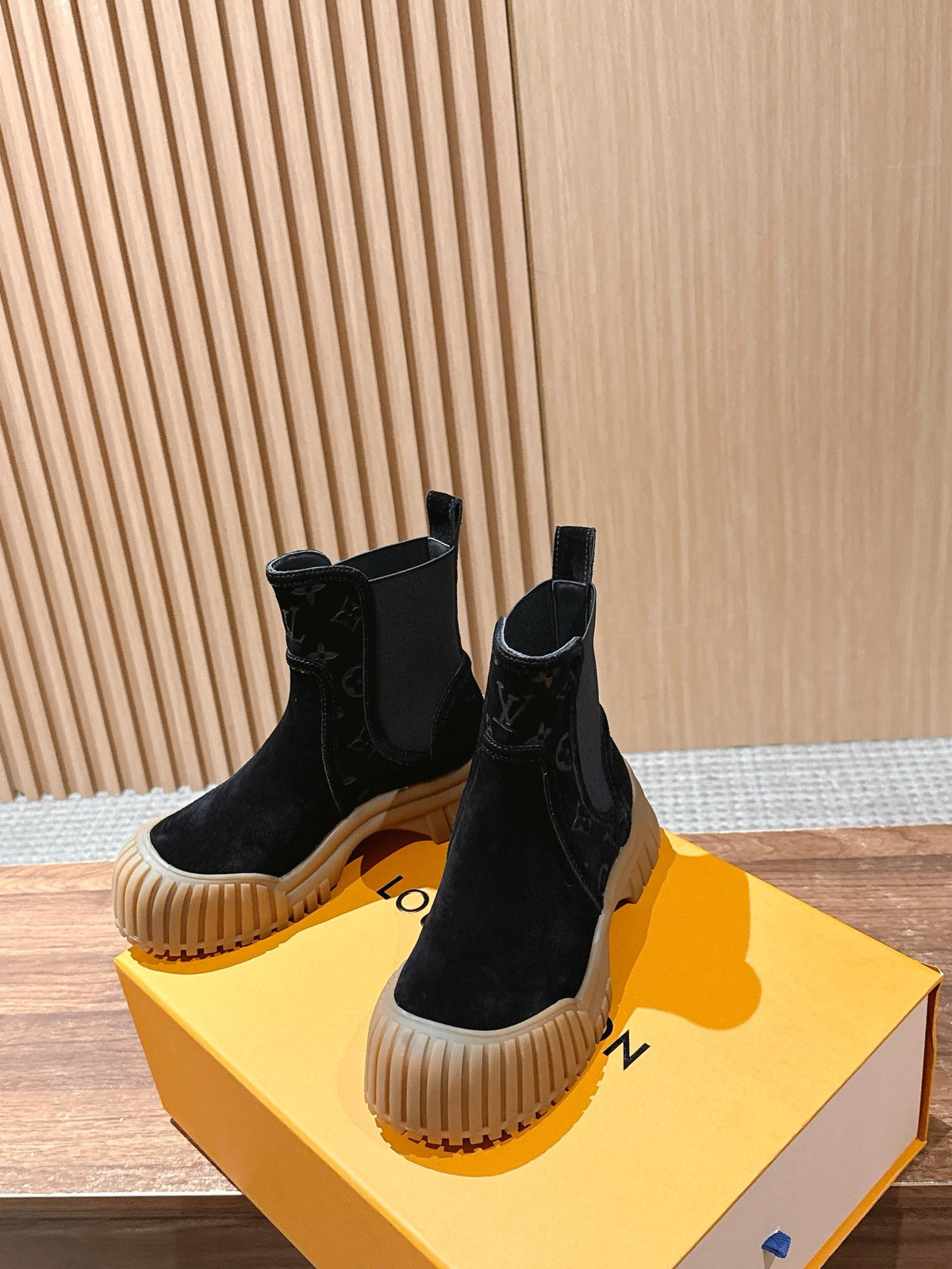 Black and Beige Shoes