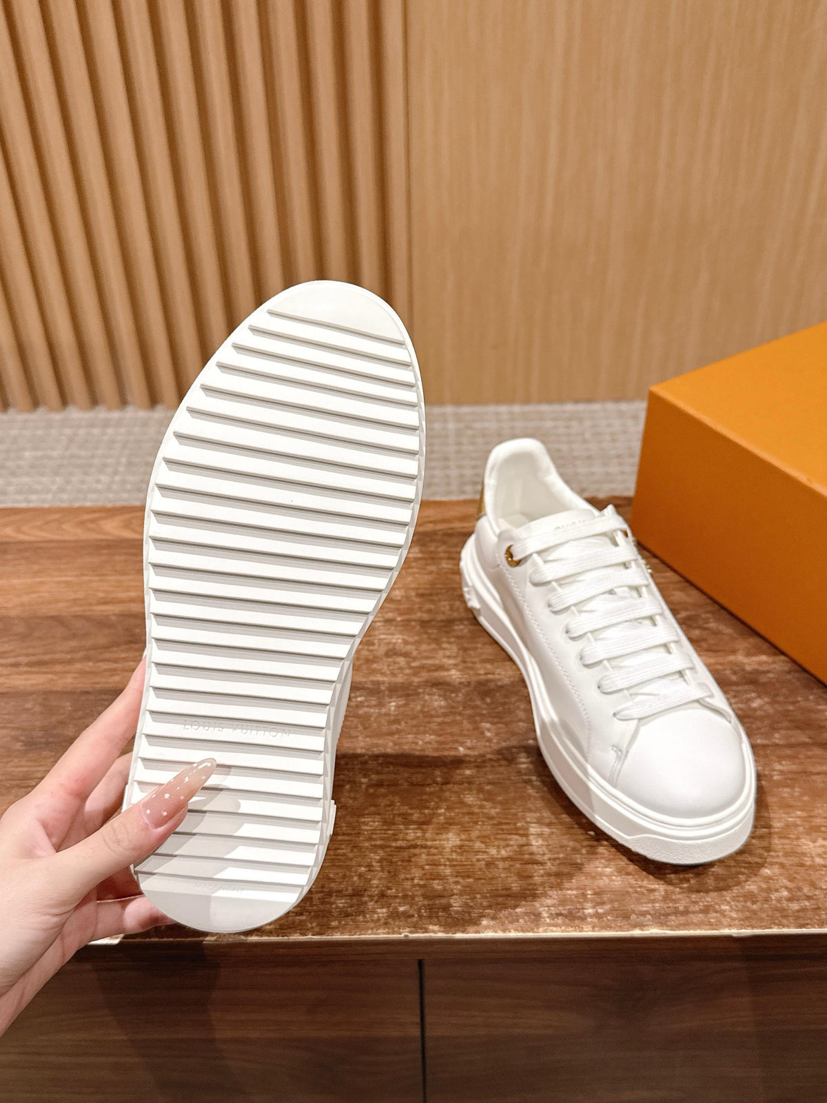 Brown and White Shoes