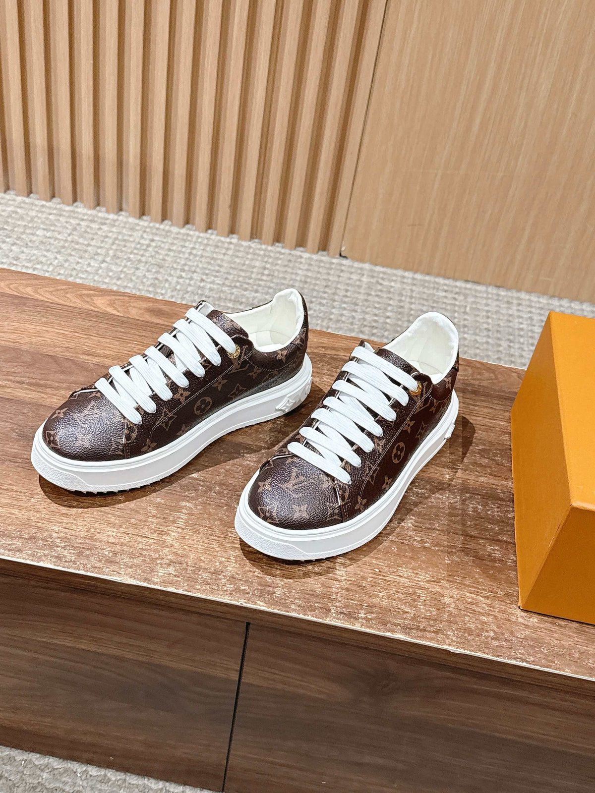 Brown and White Shoes