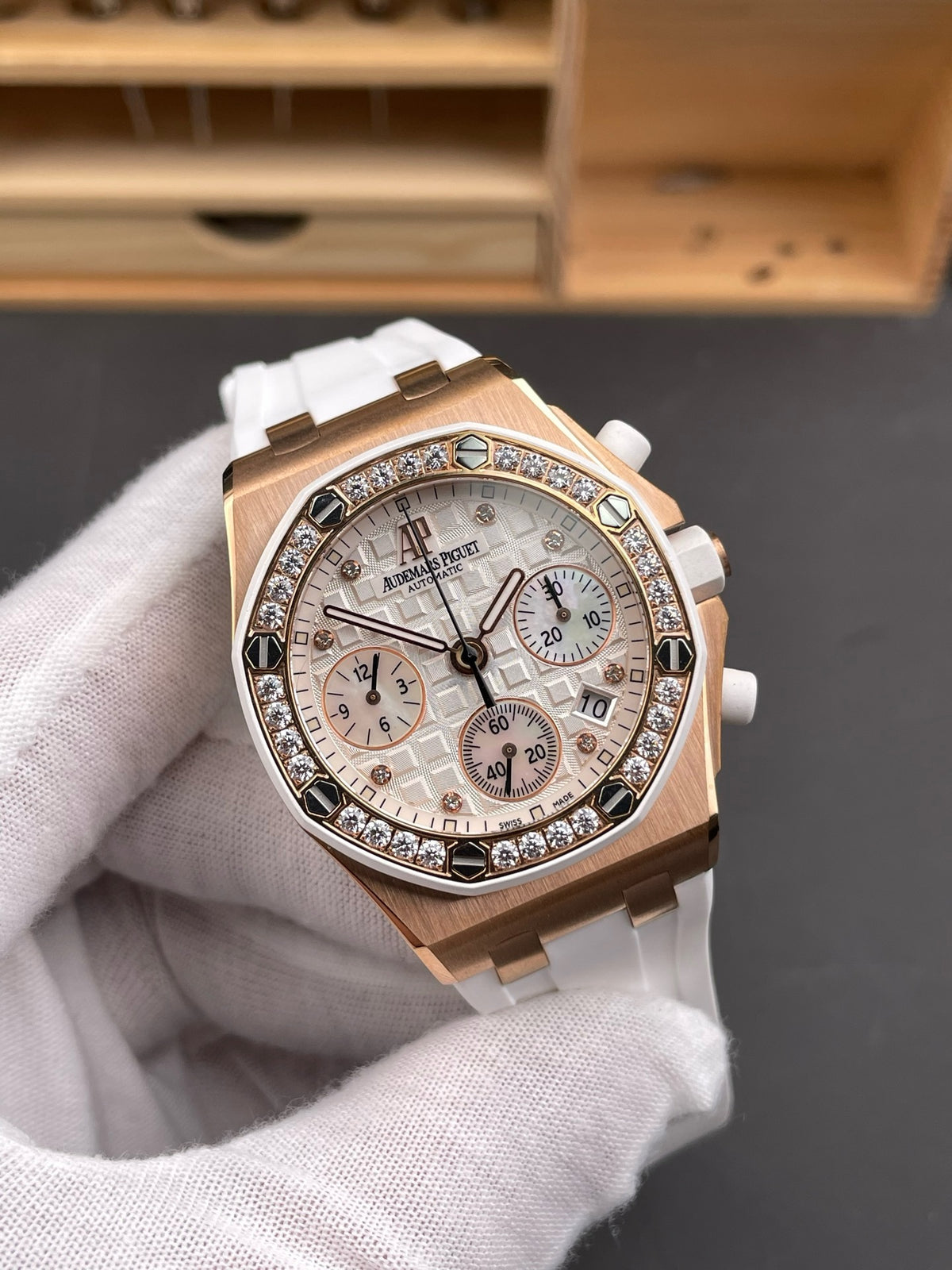 Brown White Watch