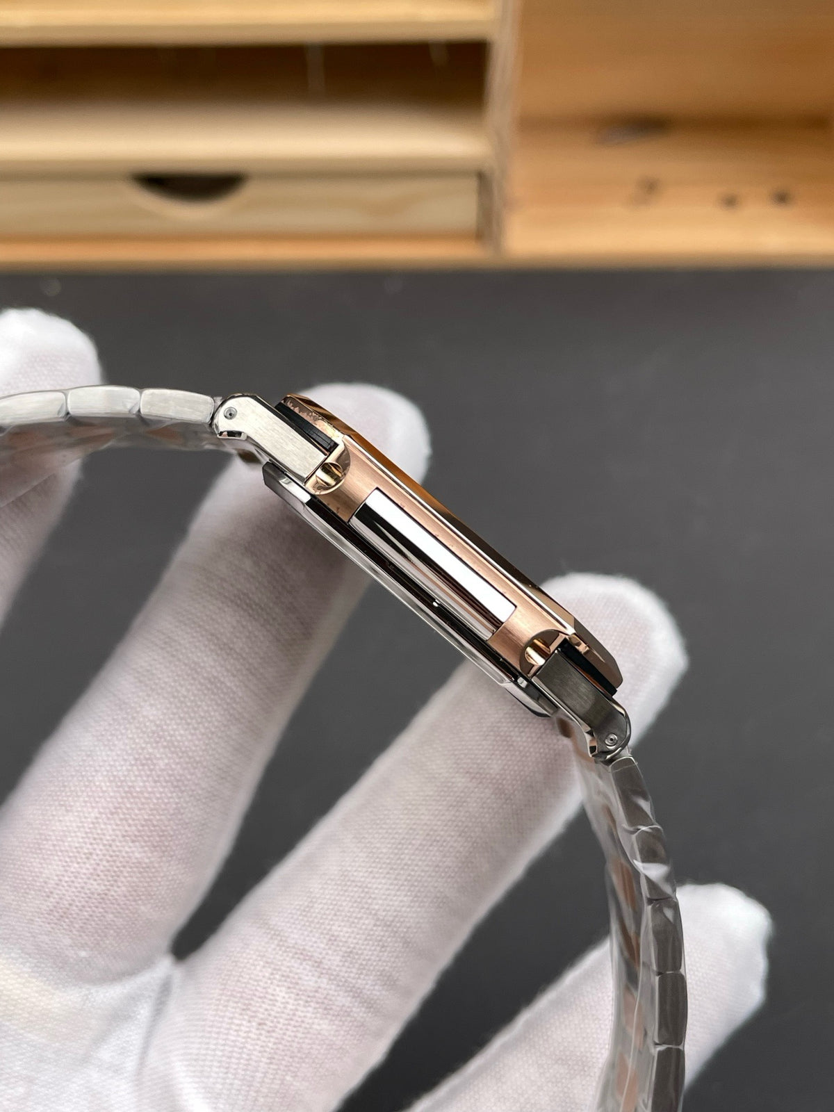 Rose Gold Silver Watch - Size 45mm - FashionHype.xyz