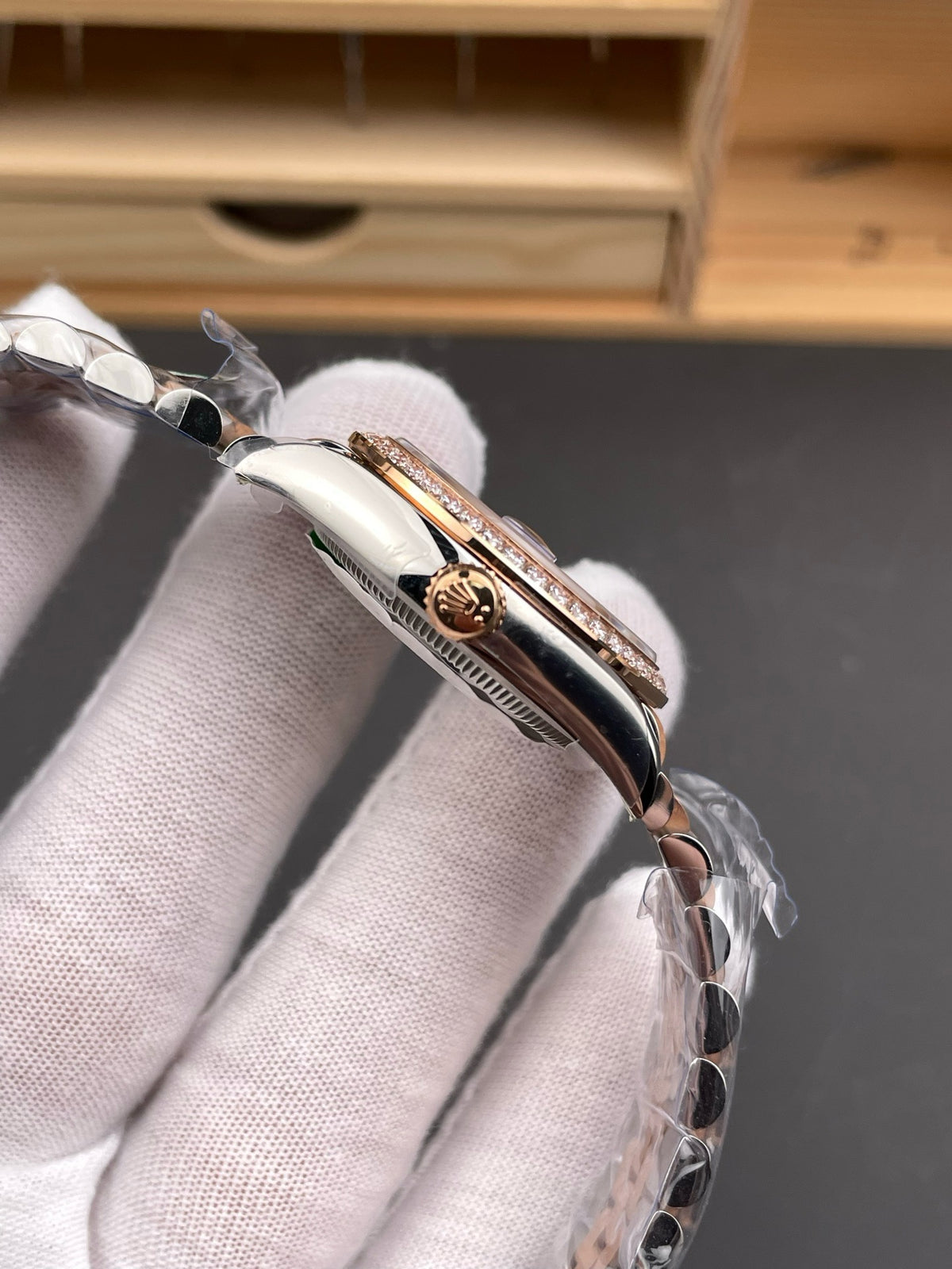 Rose Gold Silver Watch