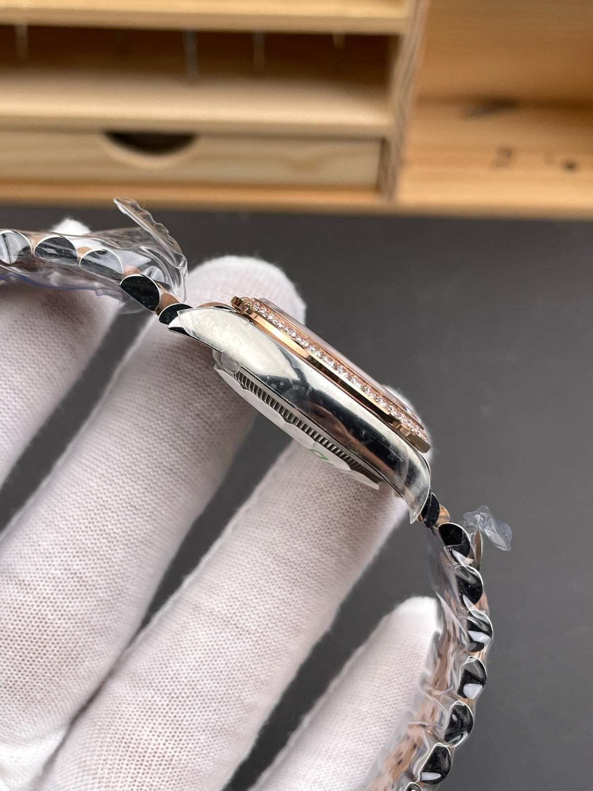 Rose Gold Silver Watch