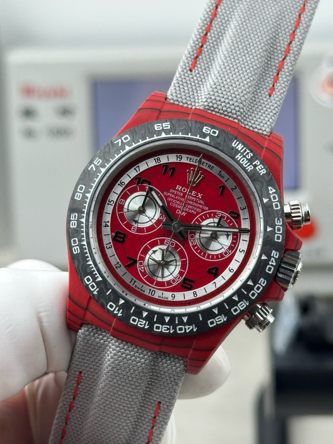 Grey Red Watch