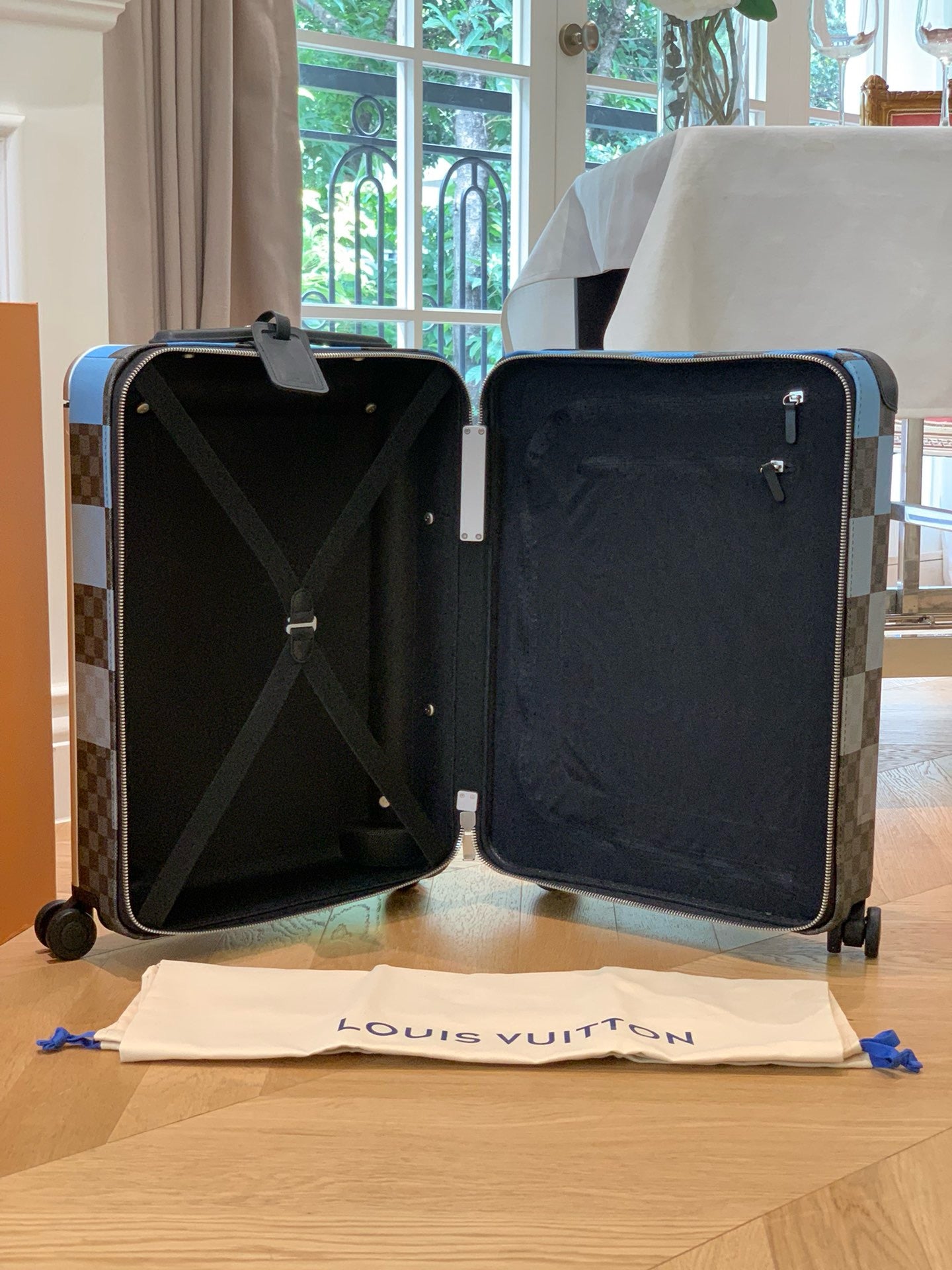 Orange and Blue Suitcase