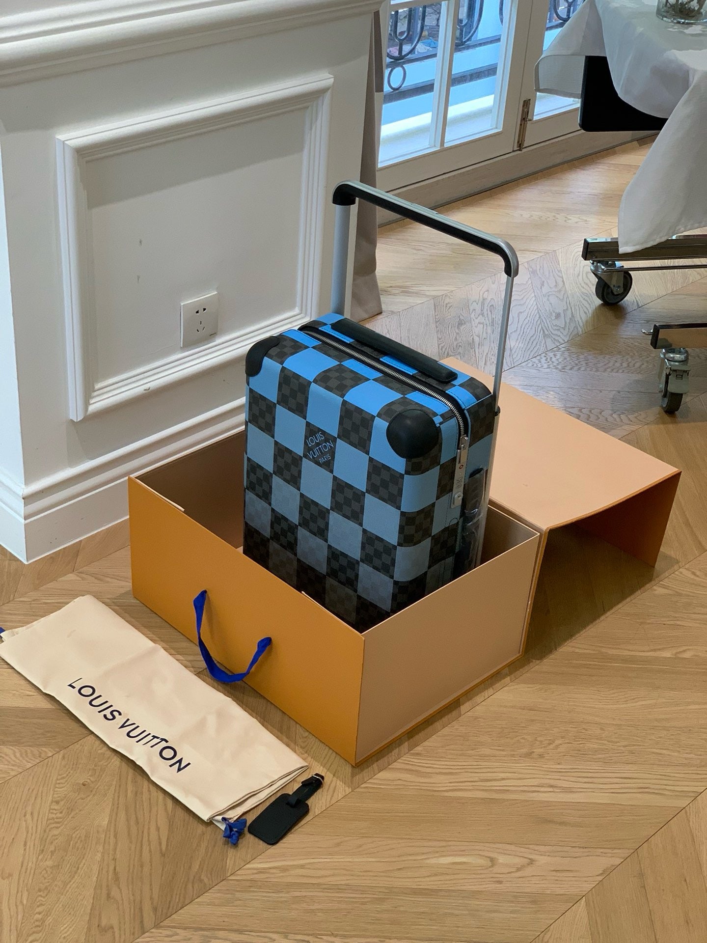 Orange and Blue Suitcase