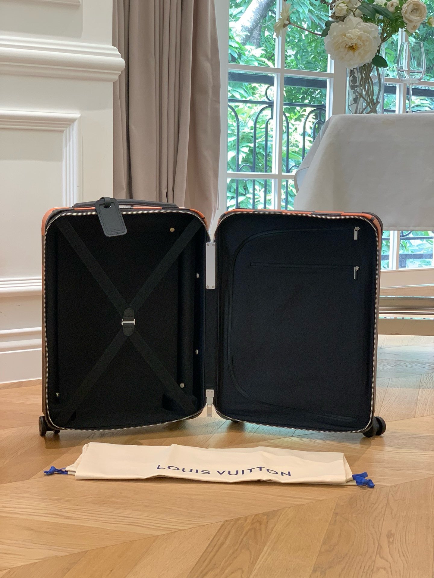 Orange and Blue Suitcase