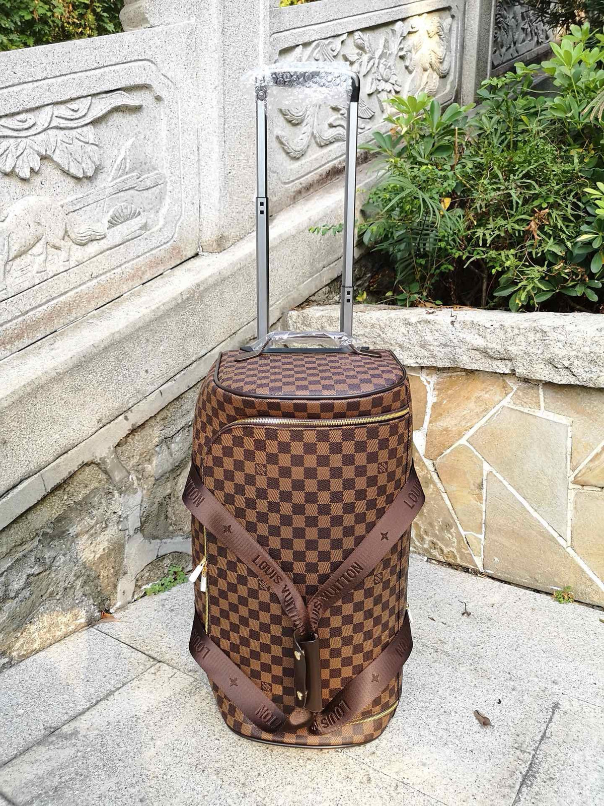 Brown and Grey Suitcase