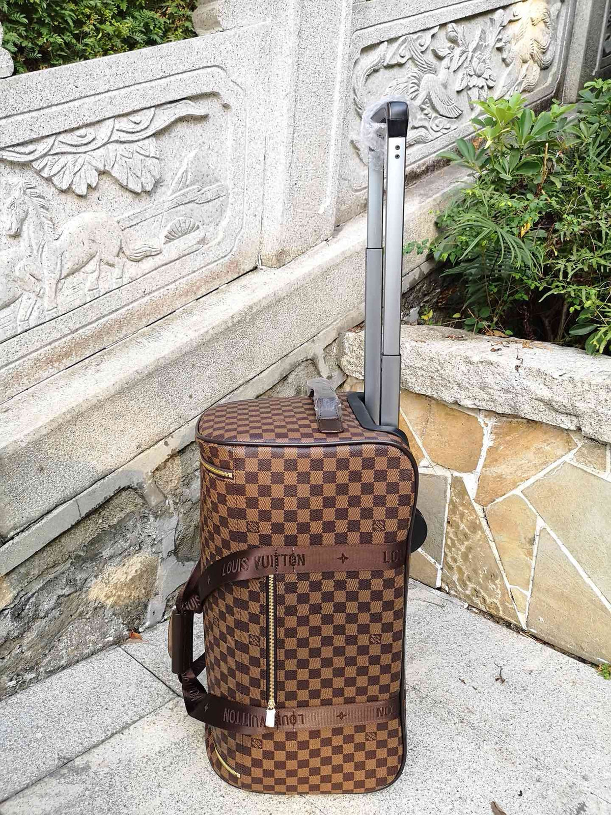 Brown and Grey Suitcase