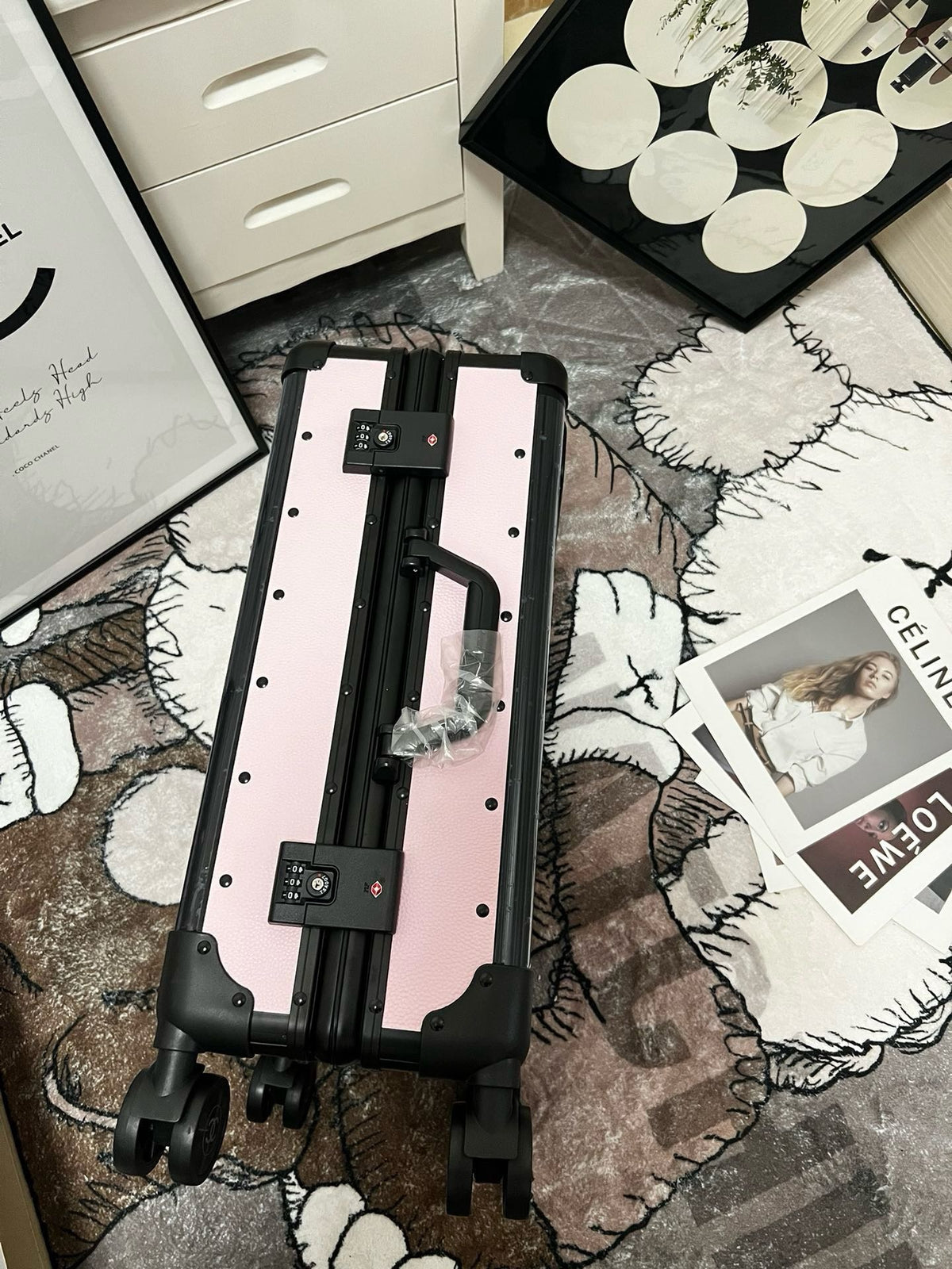 Black and Pink Suitcase - FashionHype.xyz