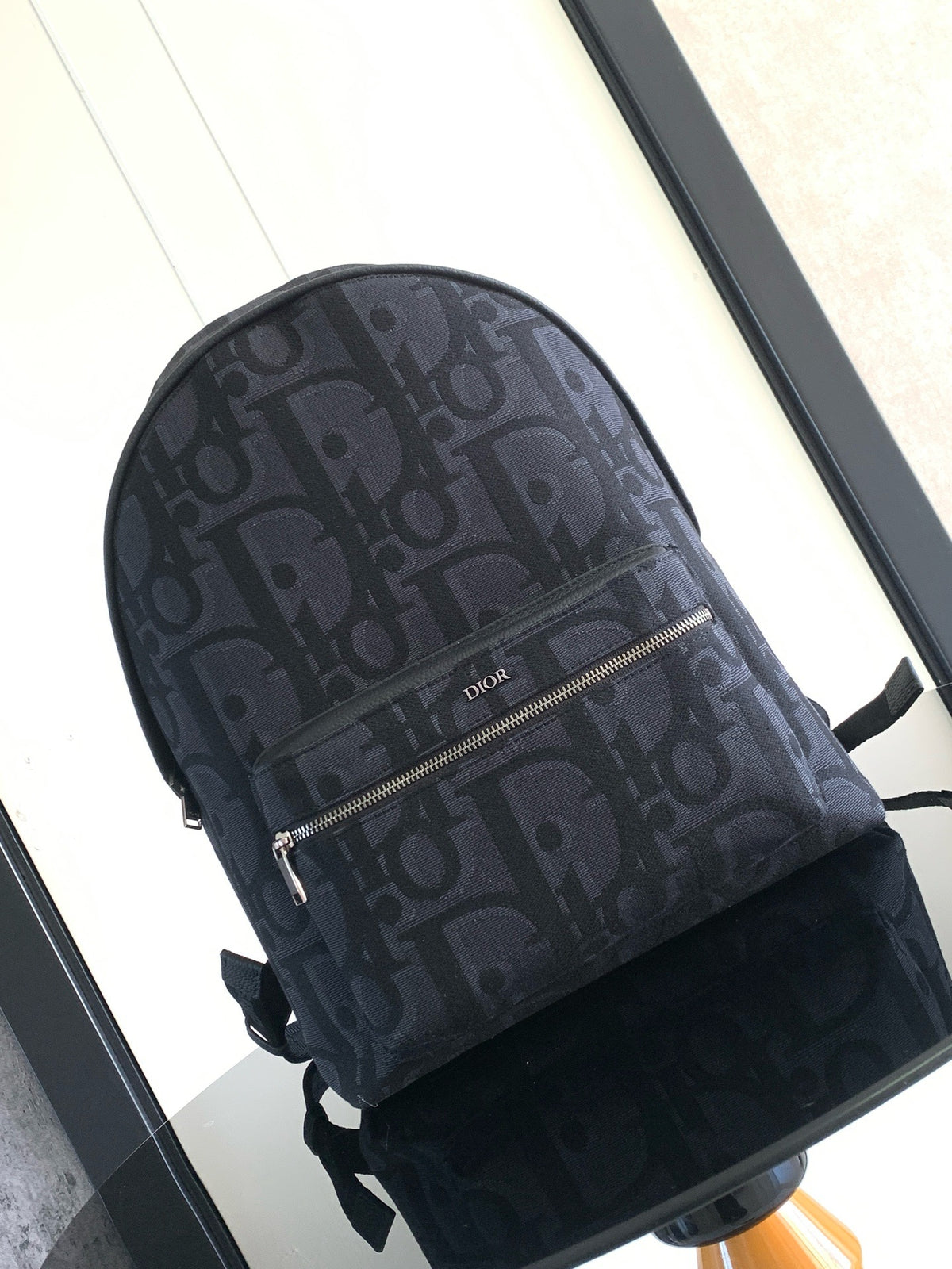 Dark Blue and Beige Backpack