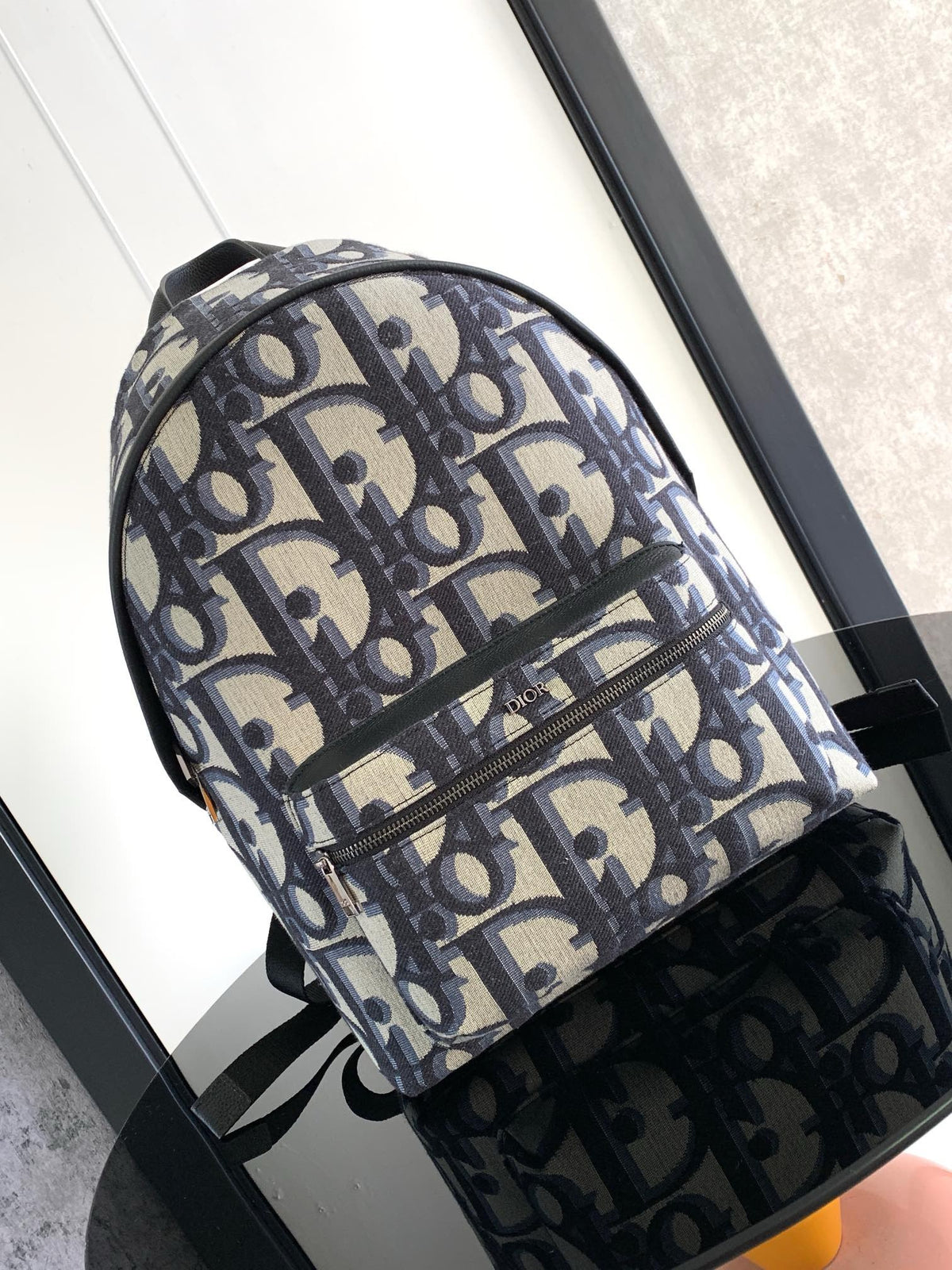 Dark Blue and Beige Backpack
