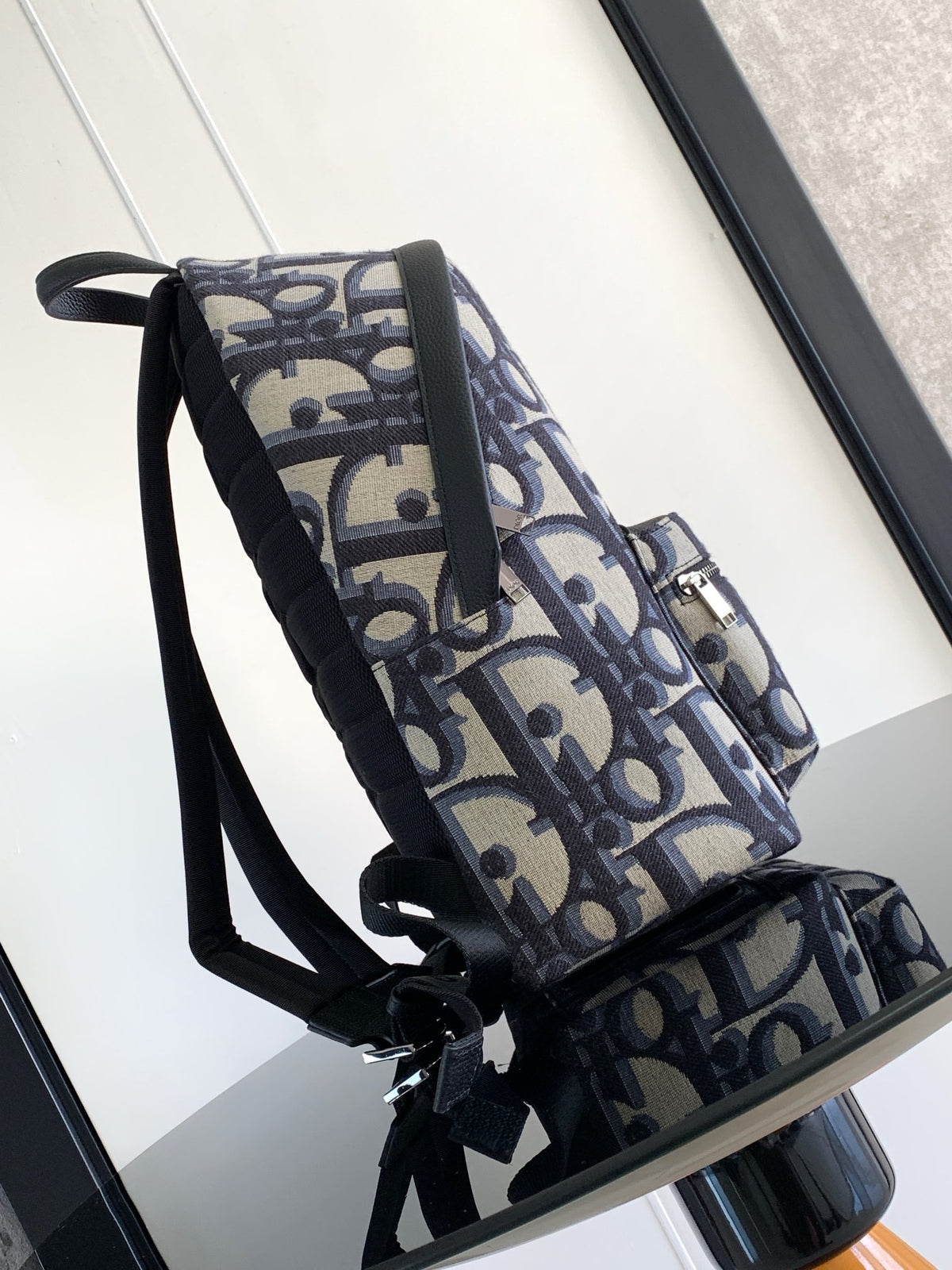 Dark Blue and Beige Backpack