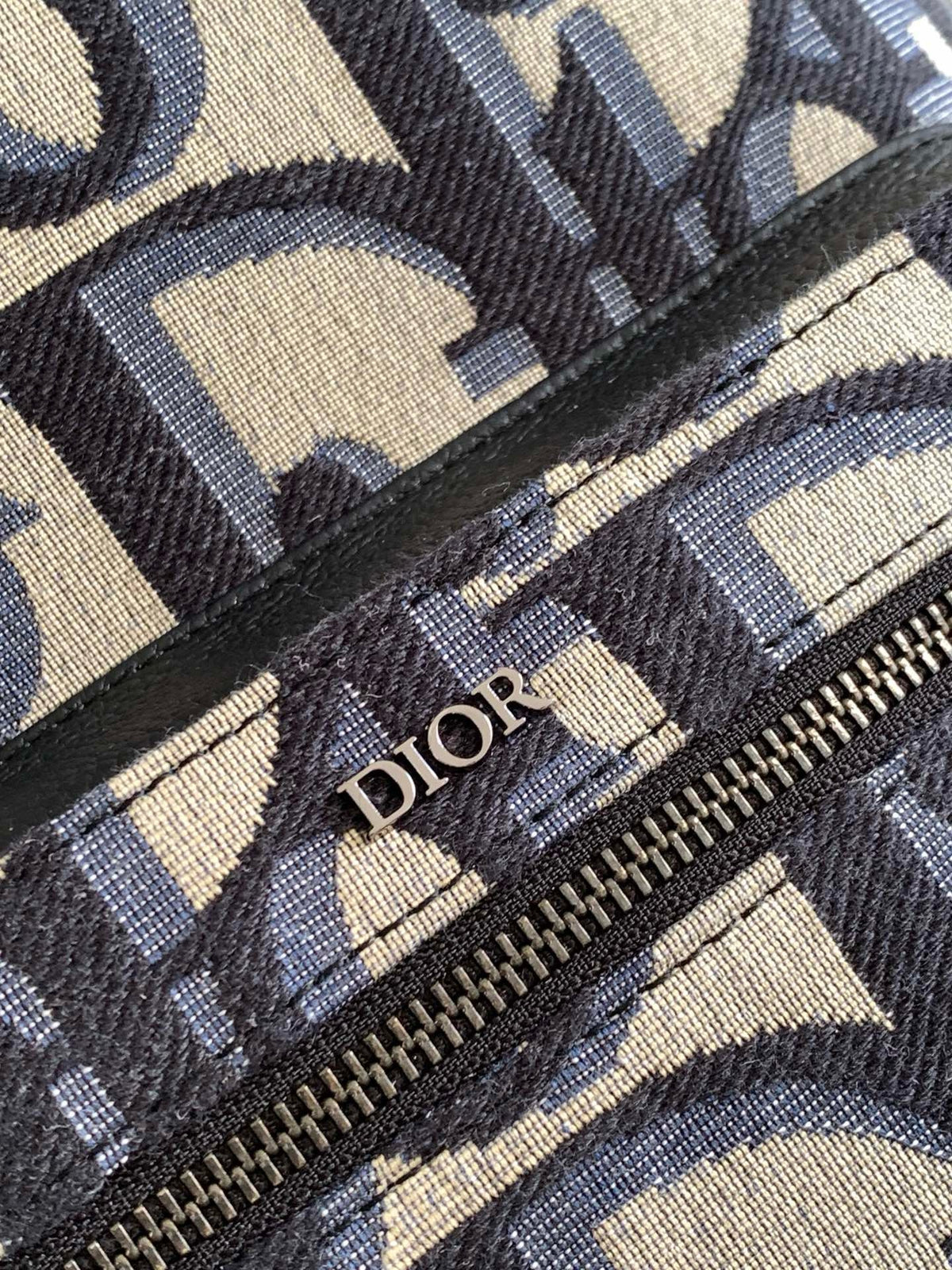 Dark Blue and Beige Backpack