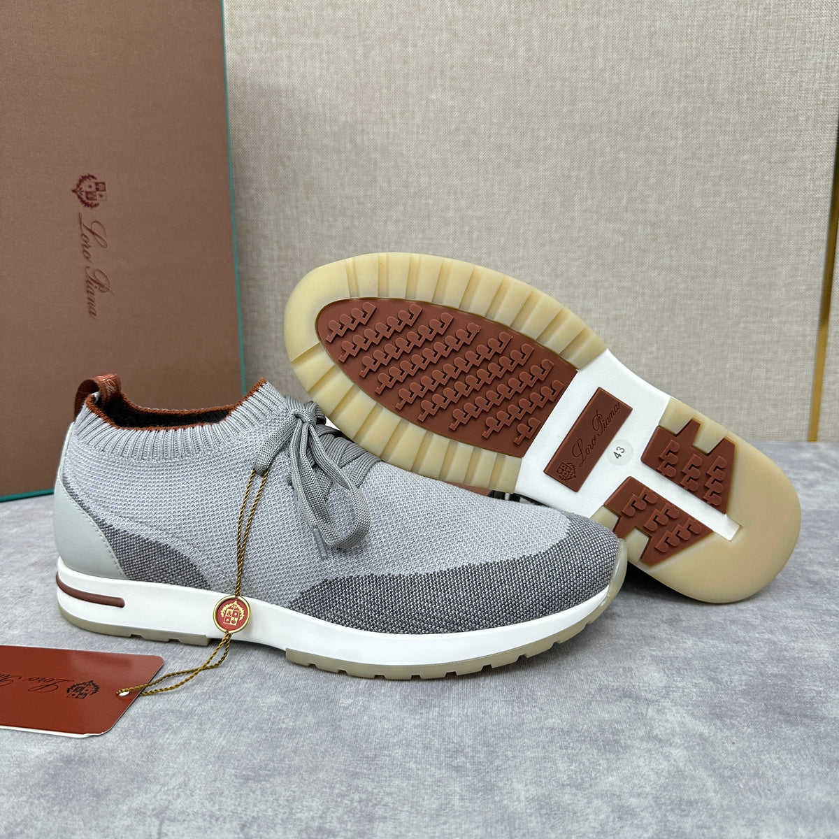 Grey, Blue, Brown, and Green Shoes