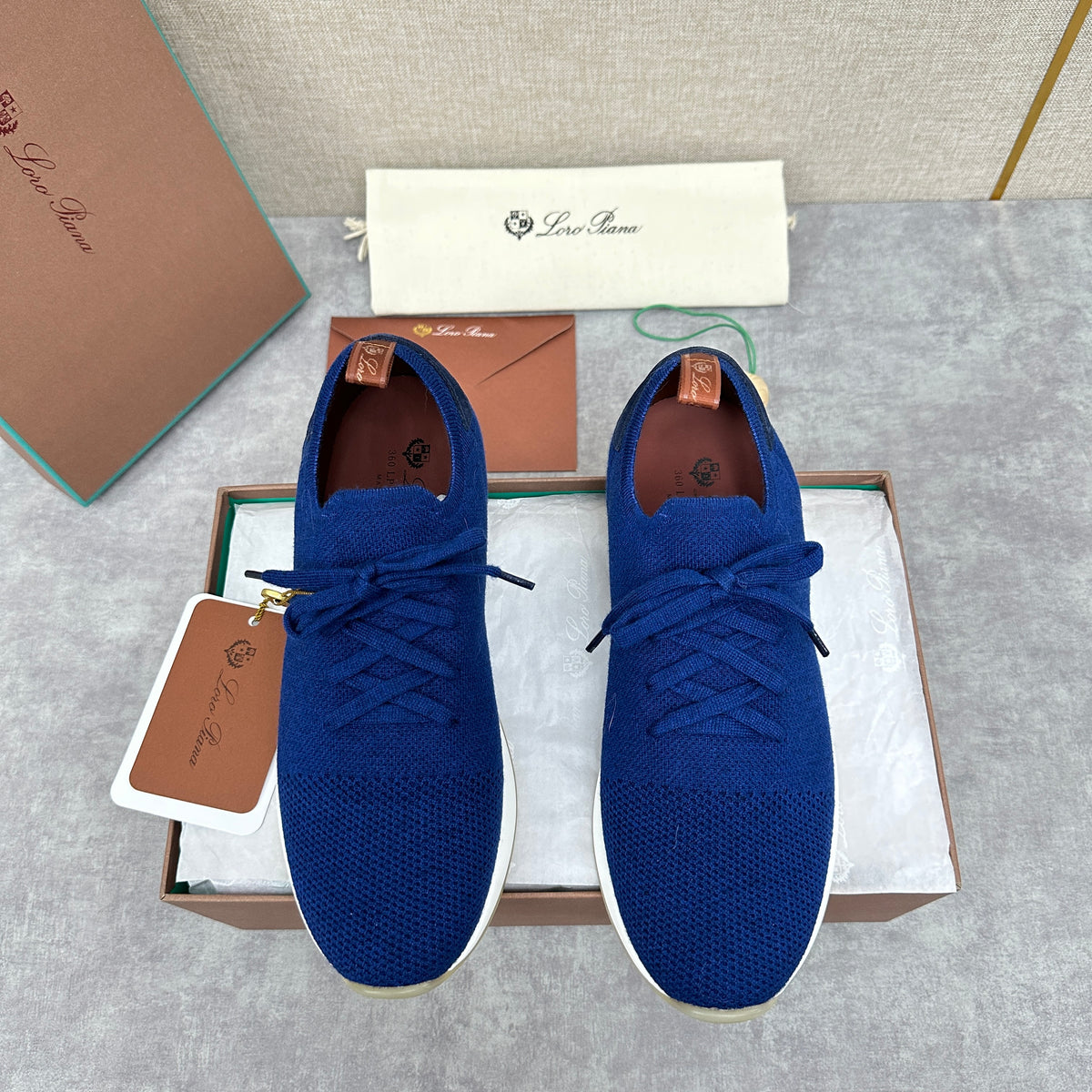 Blue, Brown, Grey and Light brown Shoes