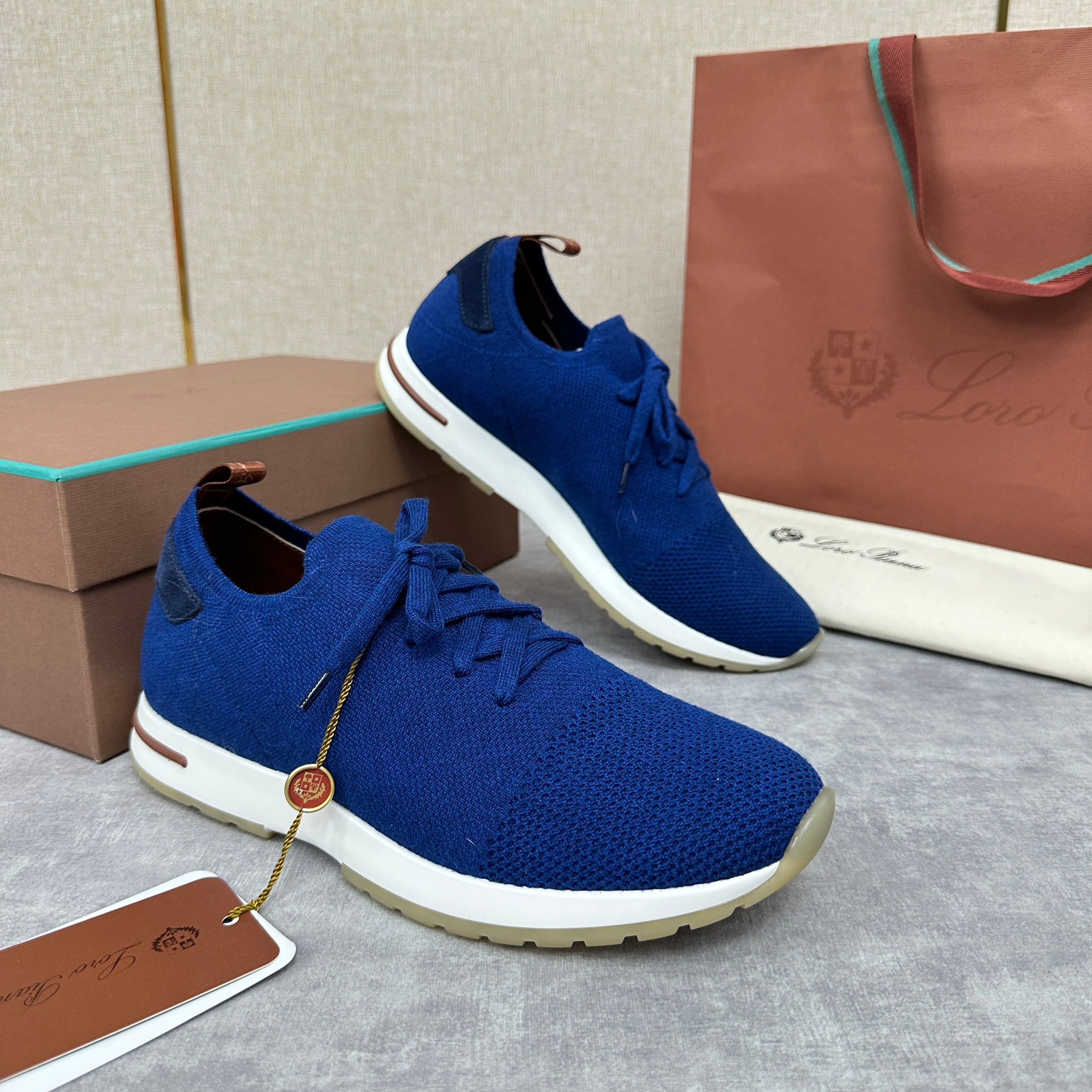 Blue, Brown, Grey and Light brown Shoes